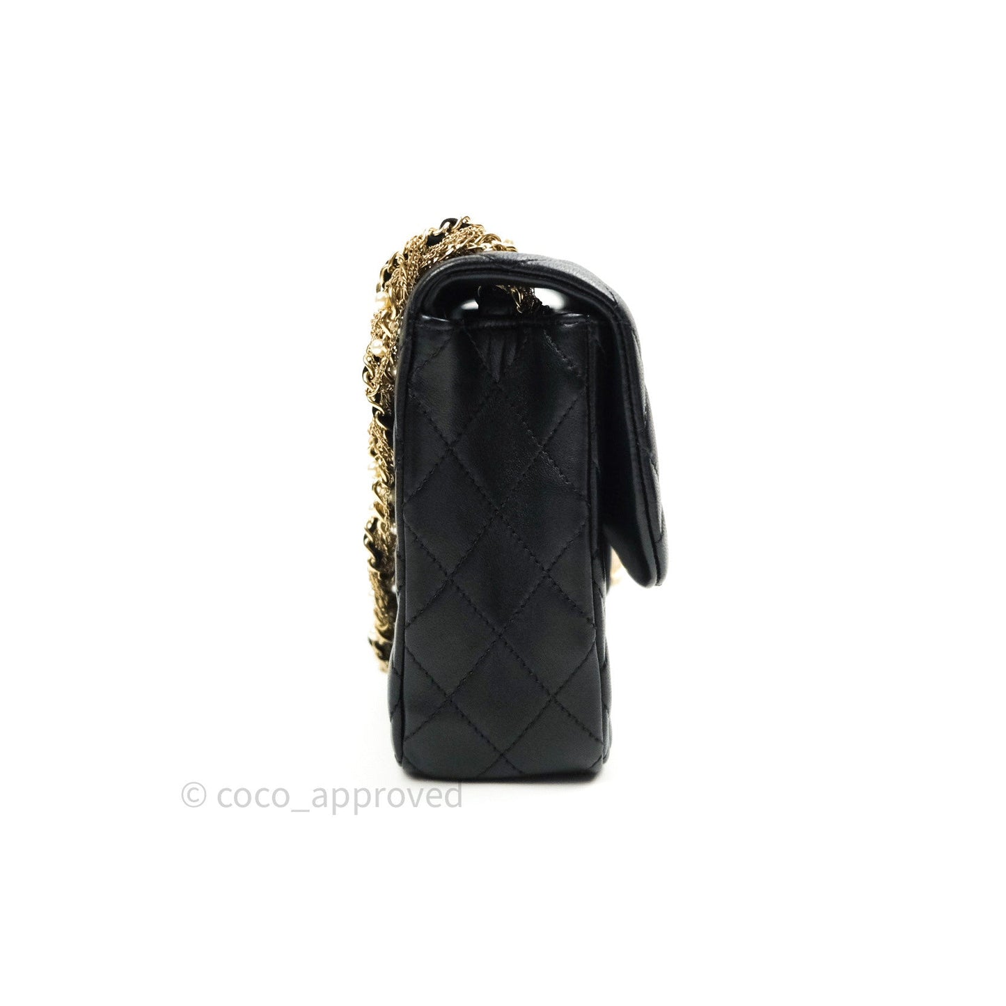 Chanel Quilted Medium Lambskin Westminster Pearl Flap Black
