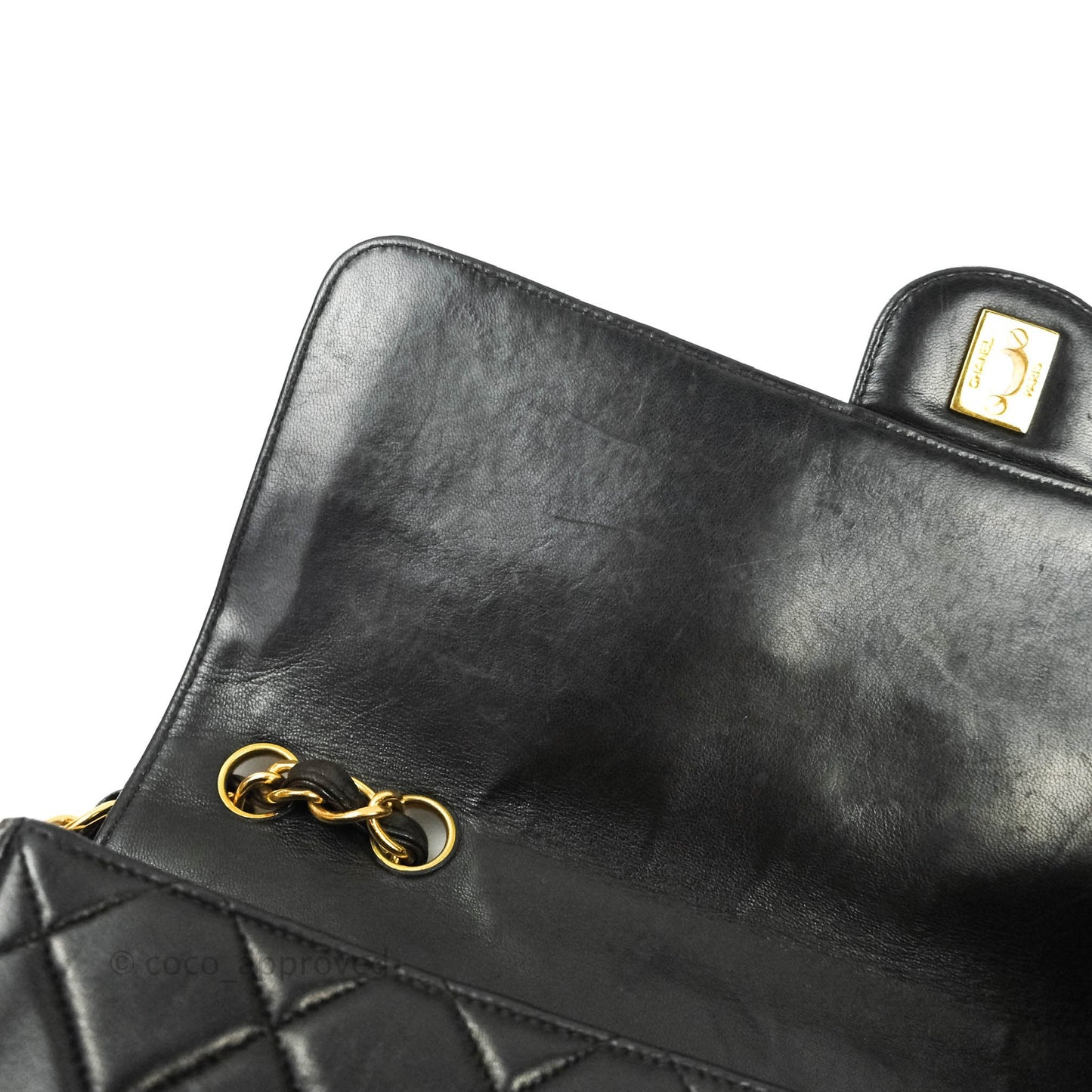 Chanel Vintage XL Jumbo Single Flap Black Lambskin 24K Gold Hardware