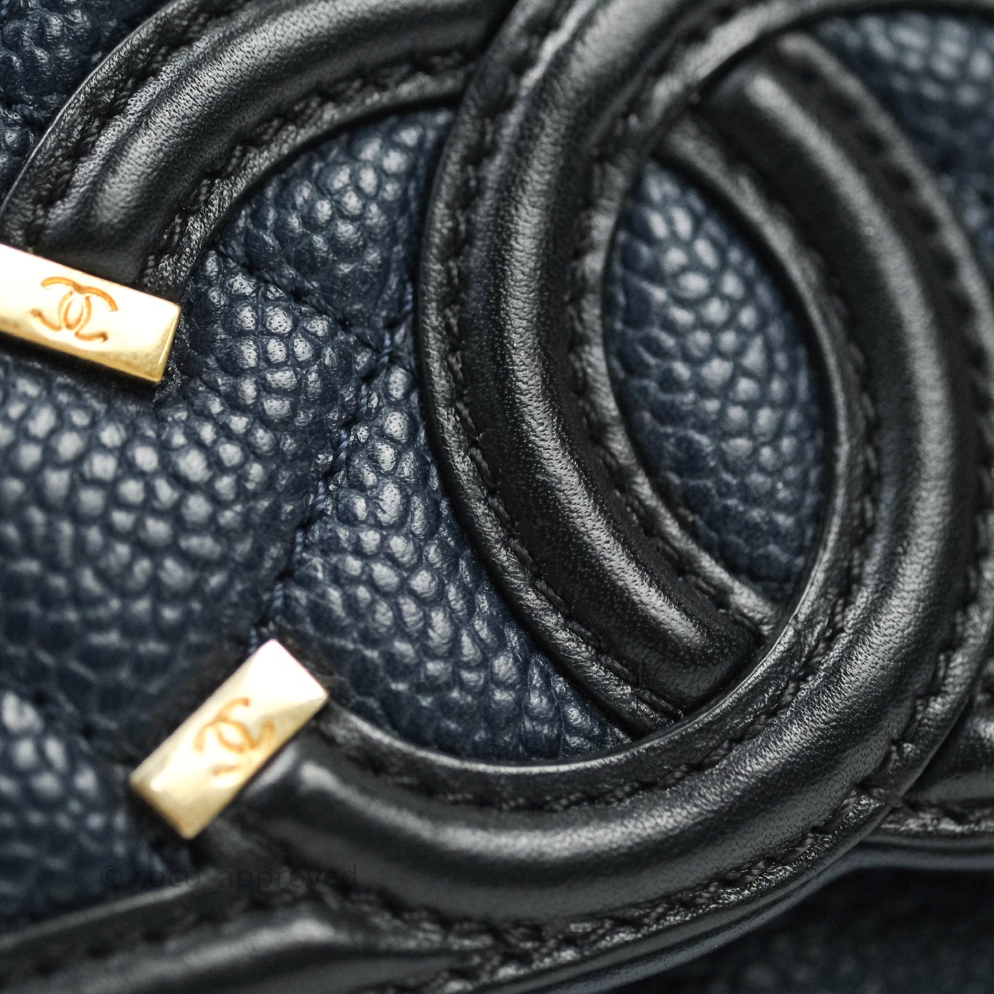 Chanel Quilted Small CC Filigree Flap Navy Caviar