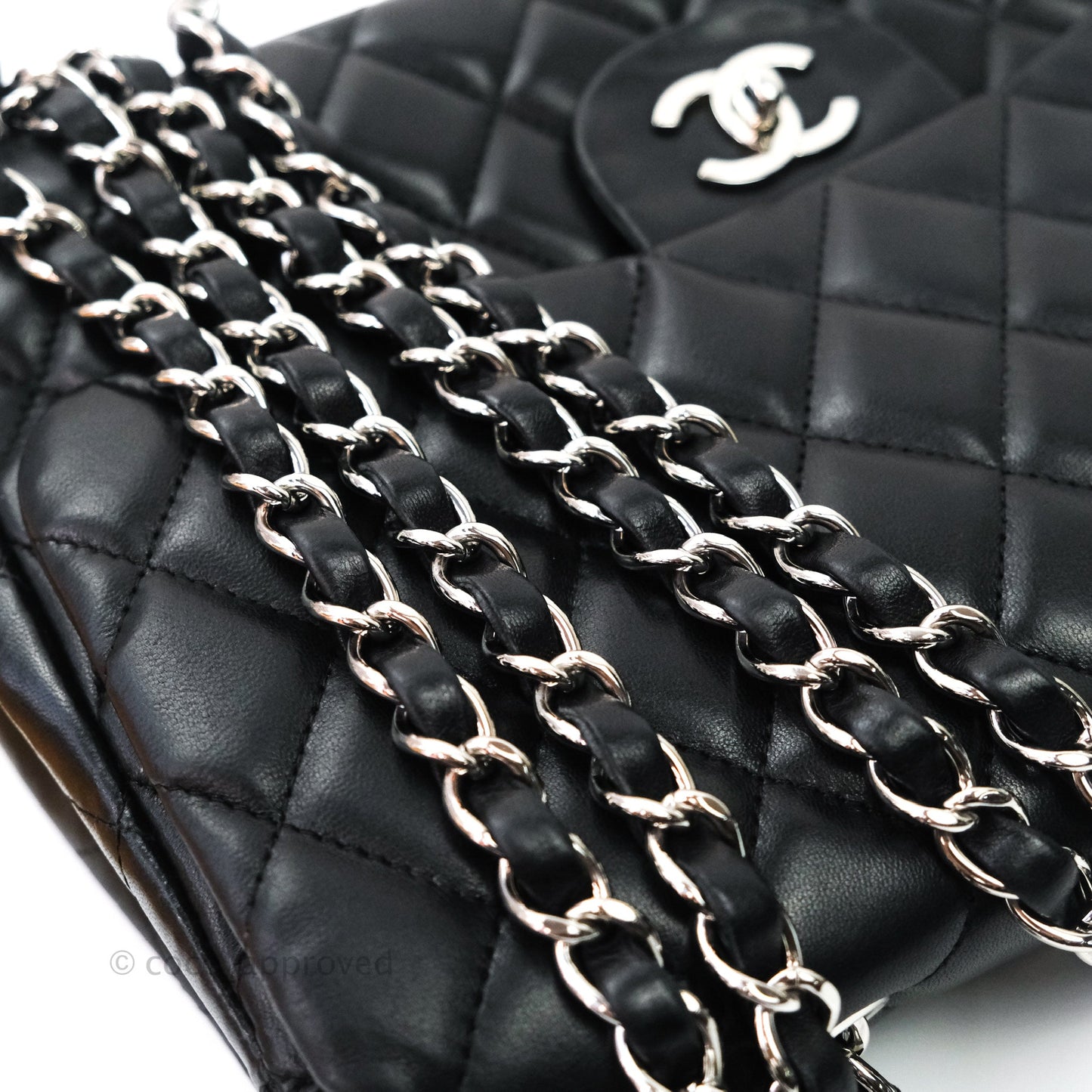 Chanel Jumbo Single Flap Black Lambskin Silver Hardware⁣⁣