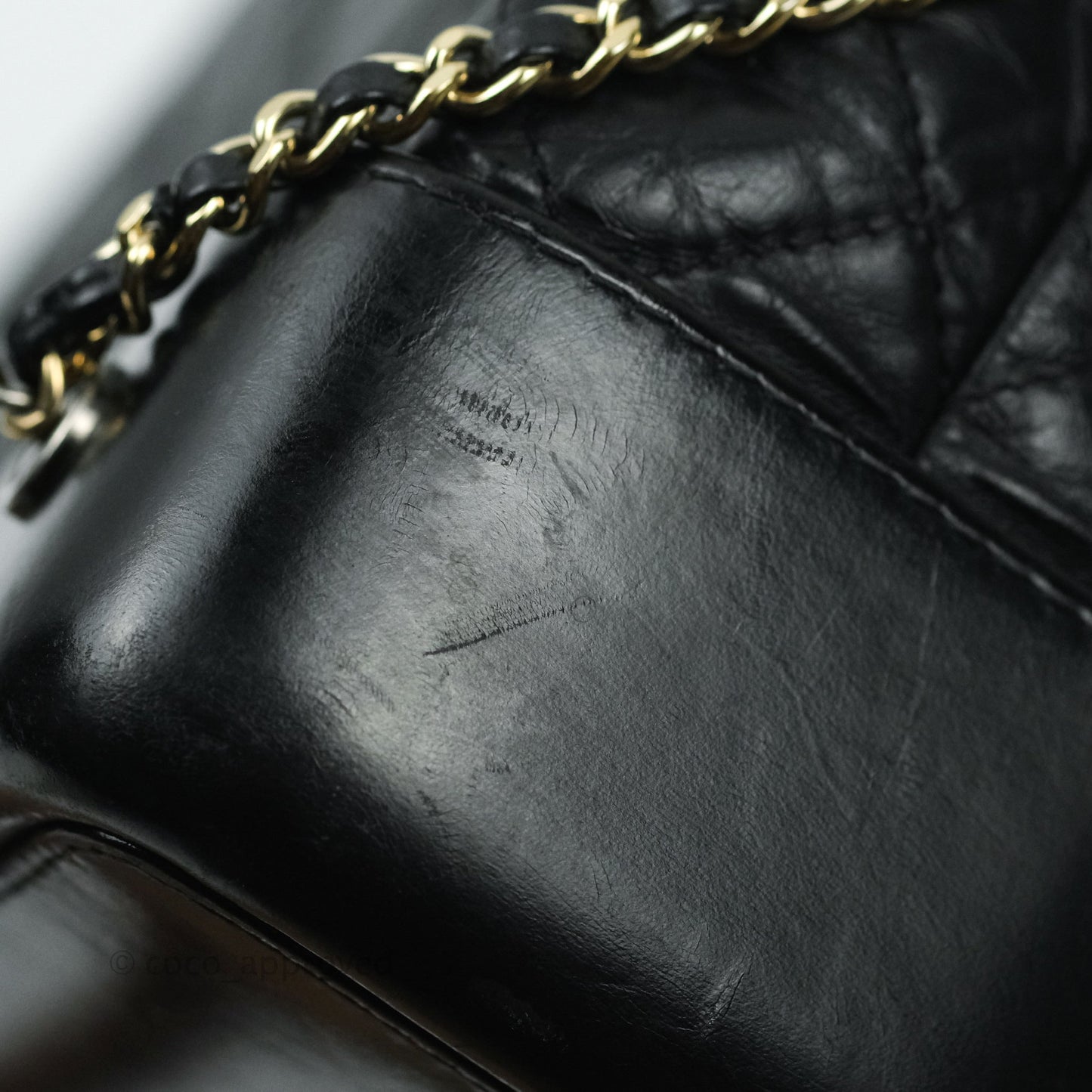 Chanel Gabrielle Backpack Black Aged Calfskin Small Black