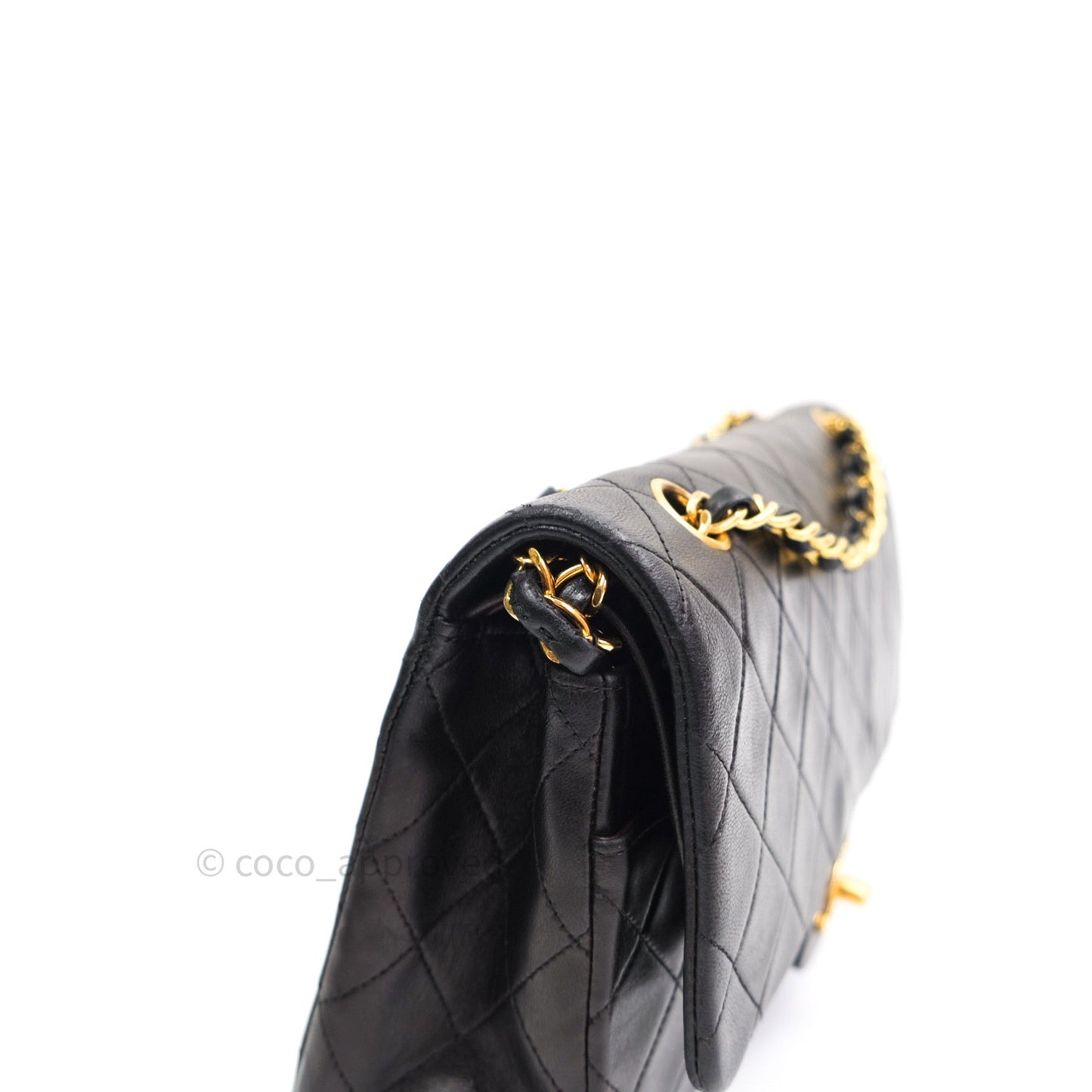 Chanel Vintage Classic Double Flap M/L Black Lambskin 24K Gold Hardware