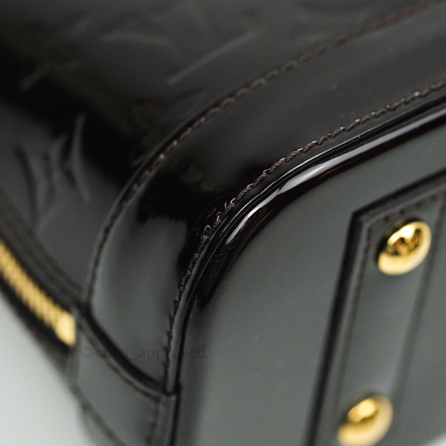 Louis Vuitton Alma BB Dark Purple Monogram Vernis Leather