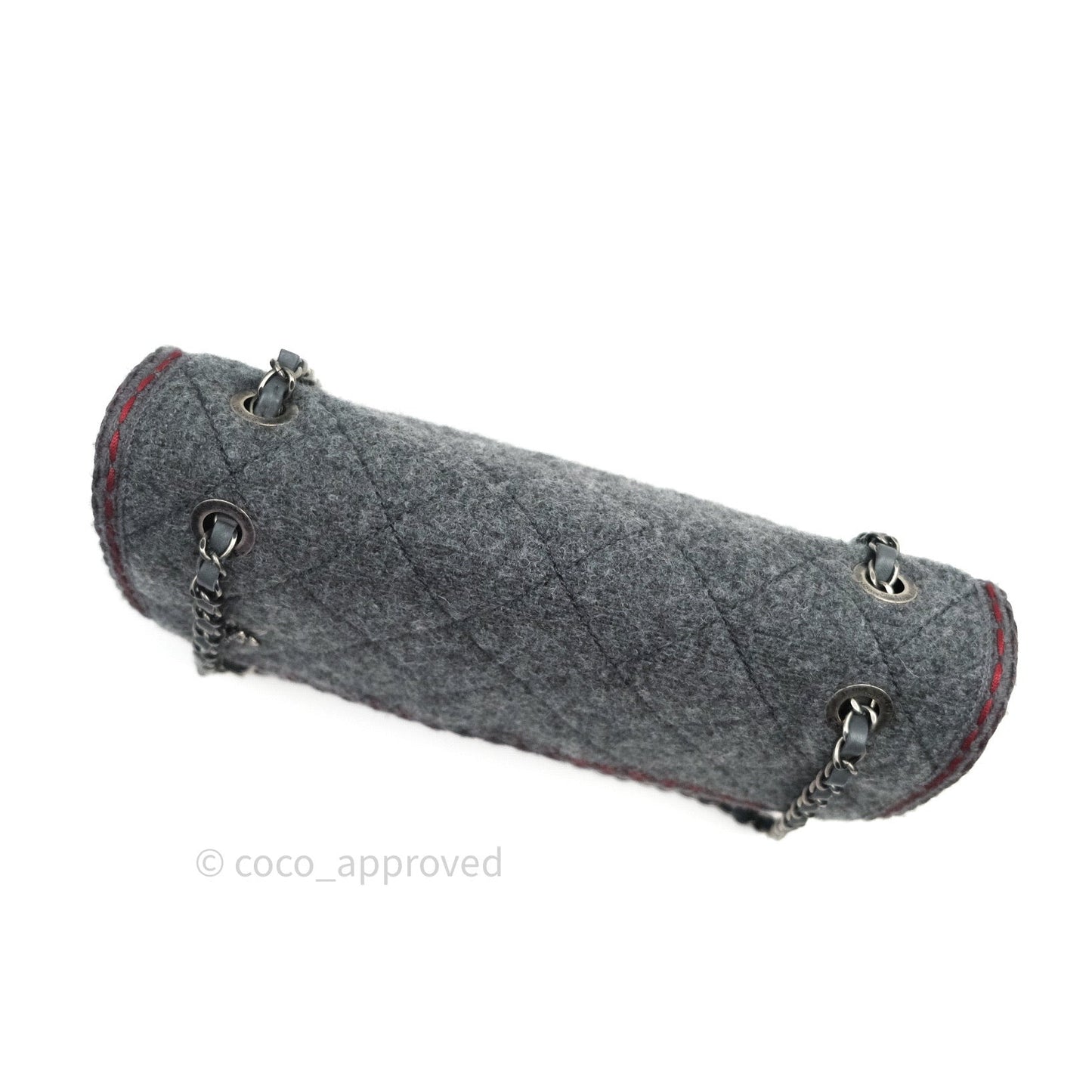 Chanel Jumbo Wool Flap Bag with Braid And Edelweiss in Grey