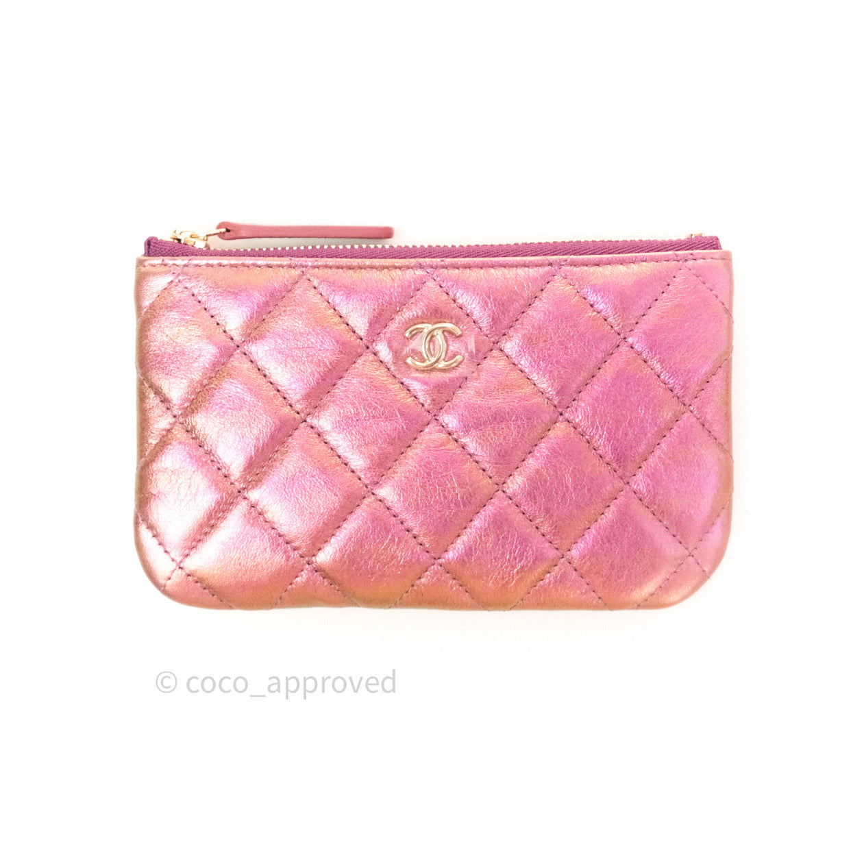 Chanel Quilted Mini O Case Iridescent Purple Gold Hardware 20B