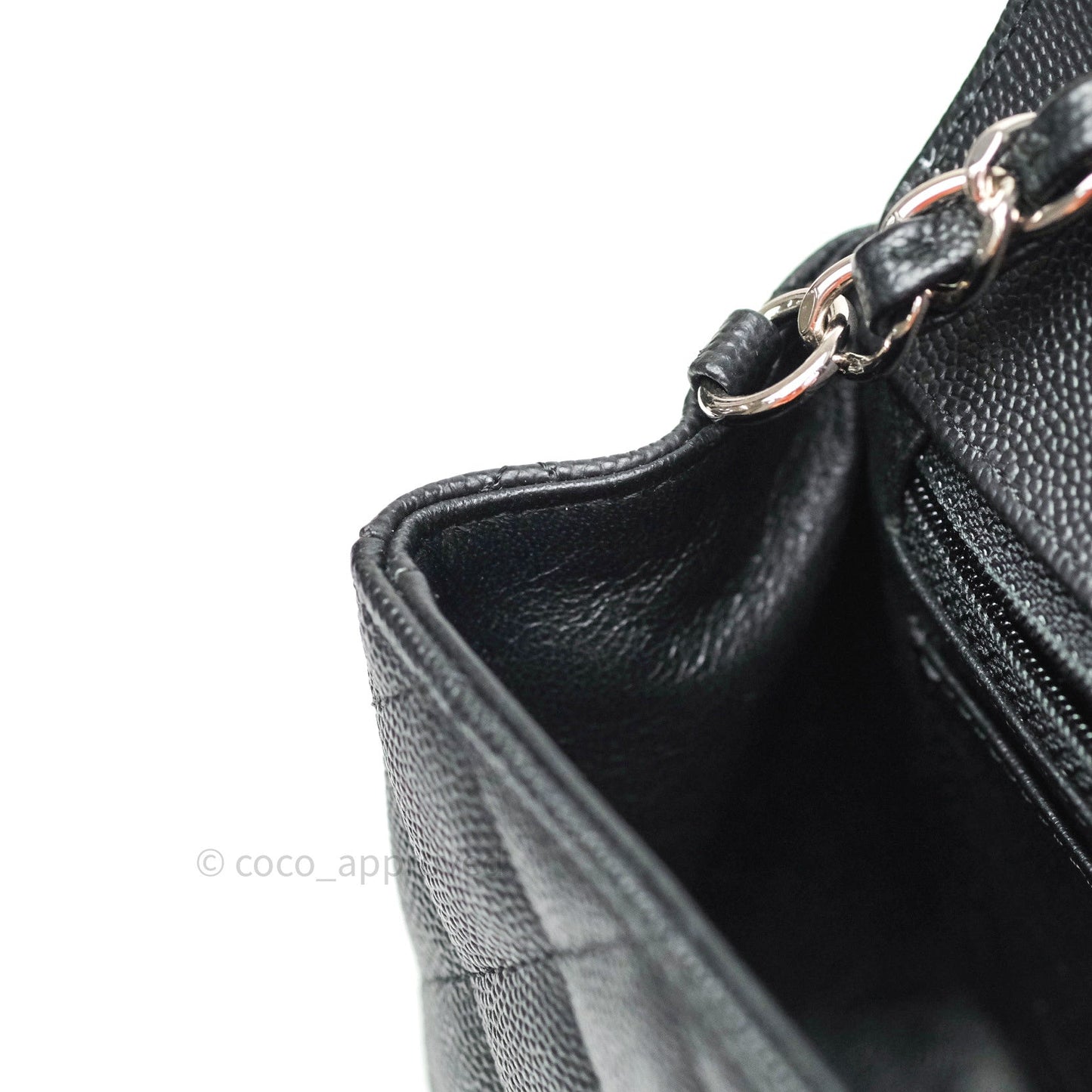Chanel Quilted Mini Rectangular Black Caviar Silver Hardware 18CC