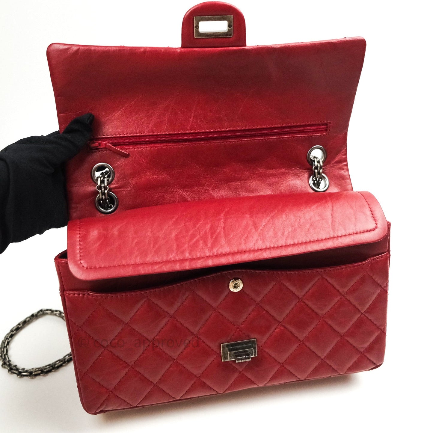 Chanel Reissue Quilted Aged Calfskin Dark Red Ruthenium Hardware 226