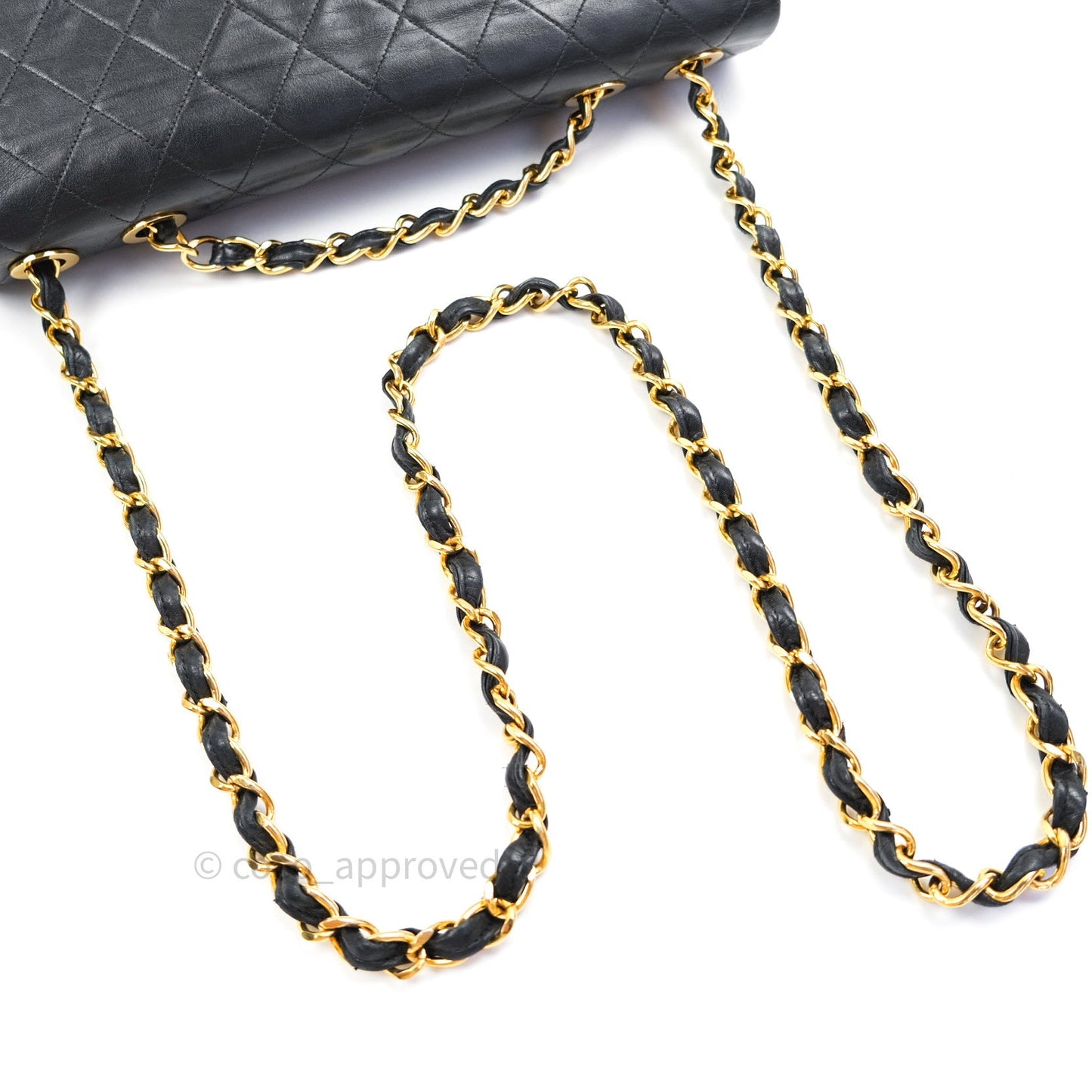 Chanel Vintage XL Jumbo Single Flap Black Lambskin 24K Gold Hardware