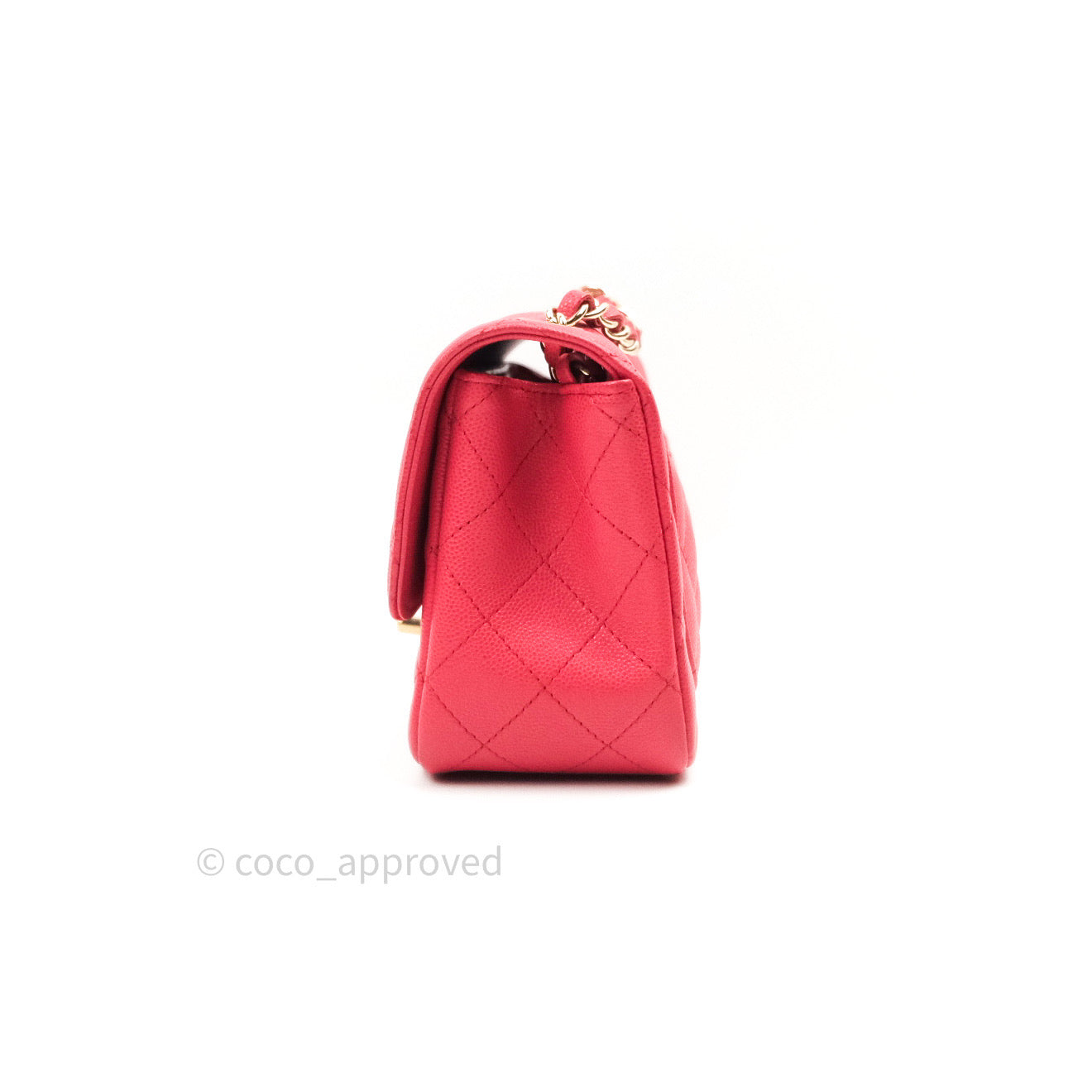 Chanel Mini Square Pink Caviar Gold Hardware 17C