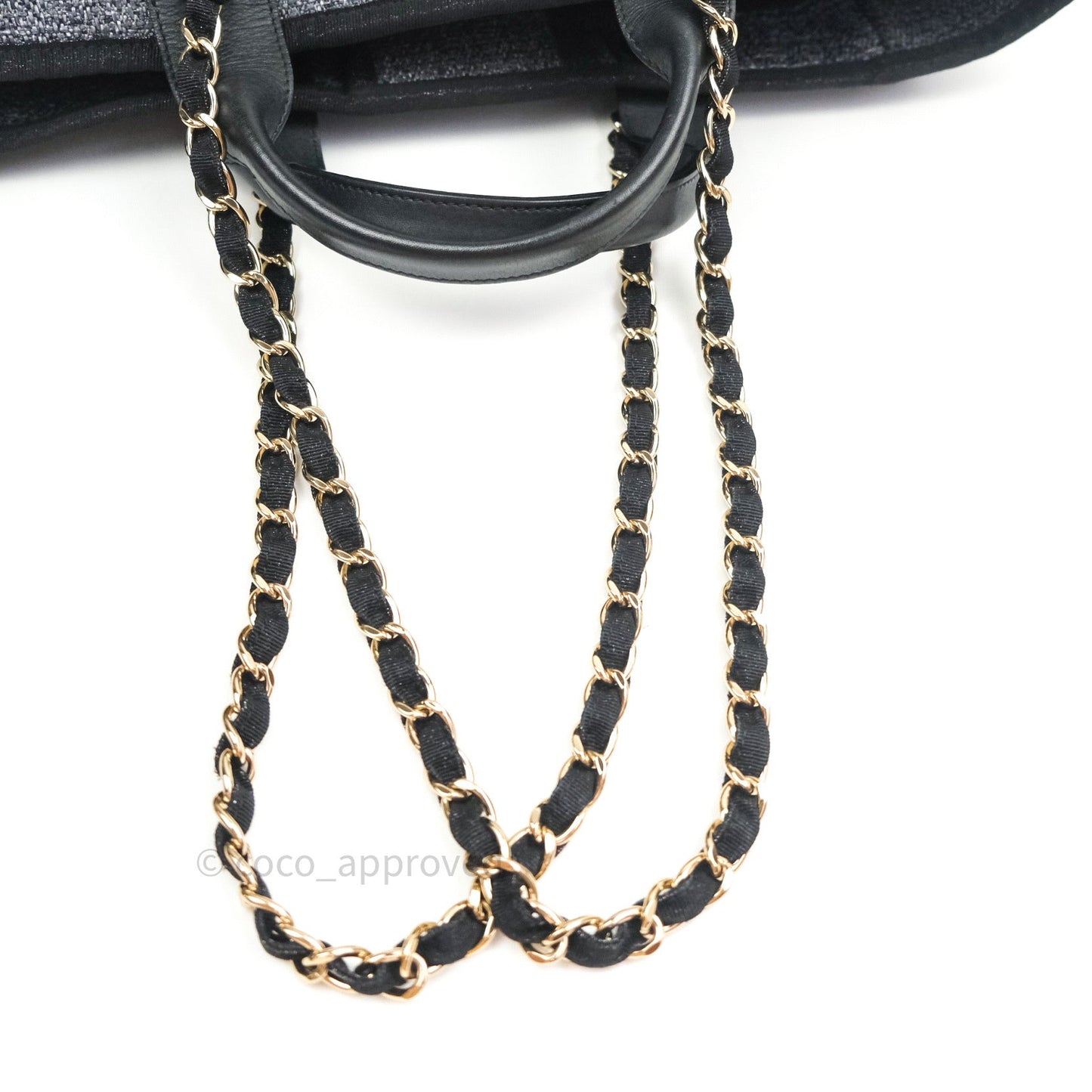 Chanel Large Deauville Charcoal Grey Canvas