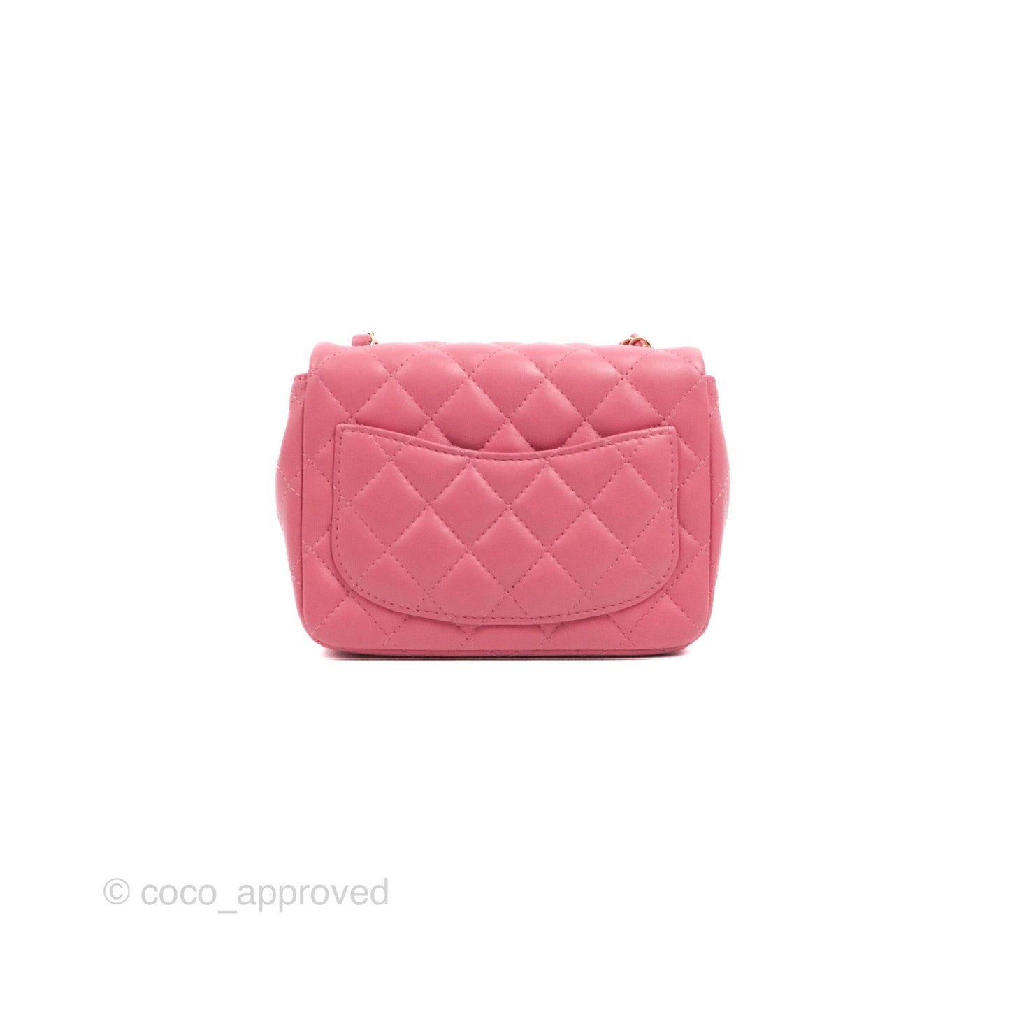 Chanel Mini Square Flap Pink Lambskin Gold Hardware