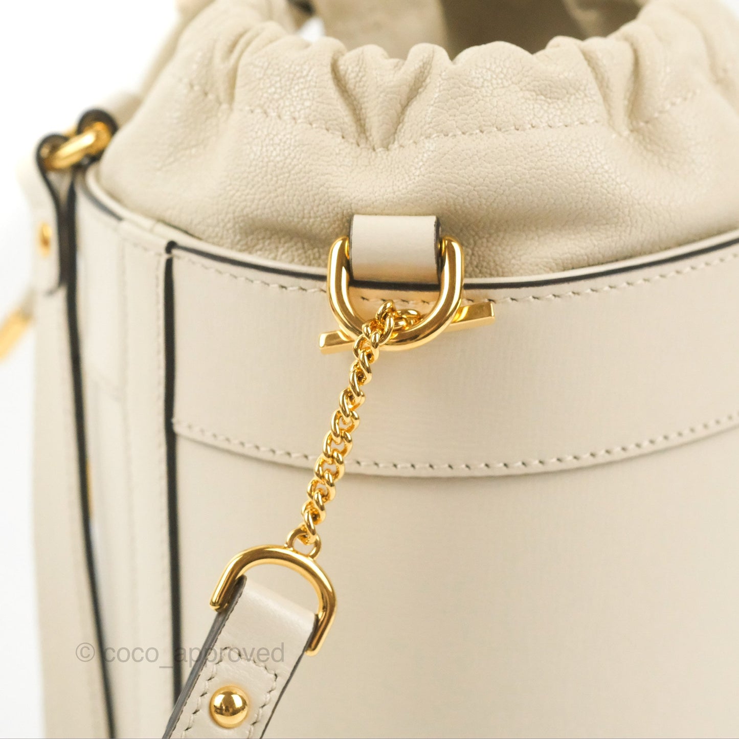Gucci Horsebit 1955 Small Bucket Bag Cream
