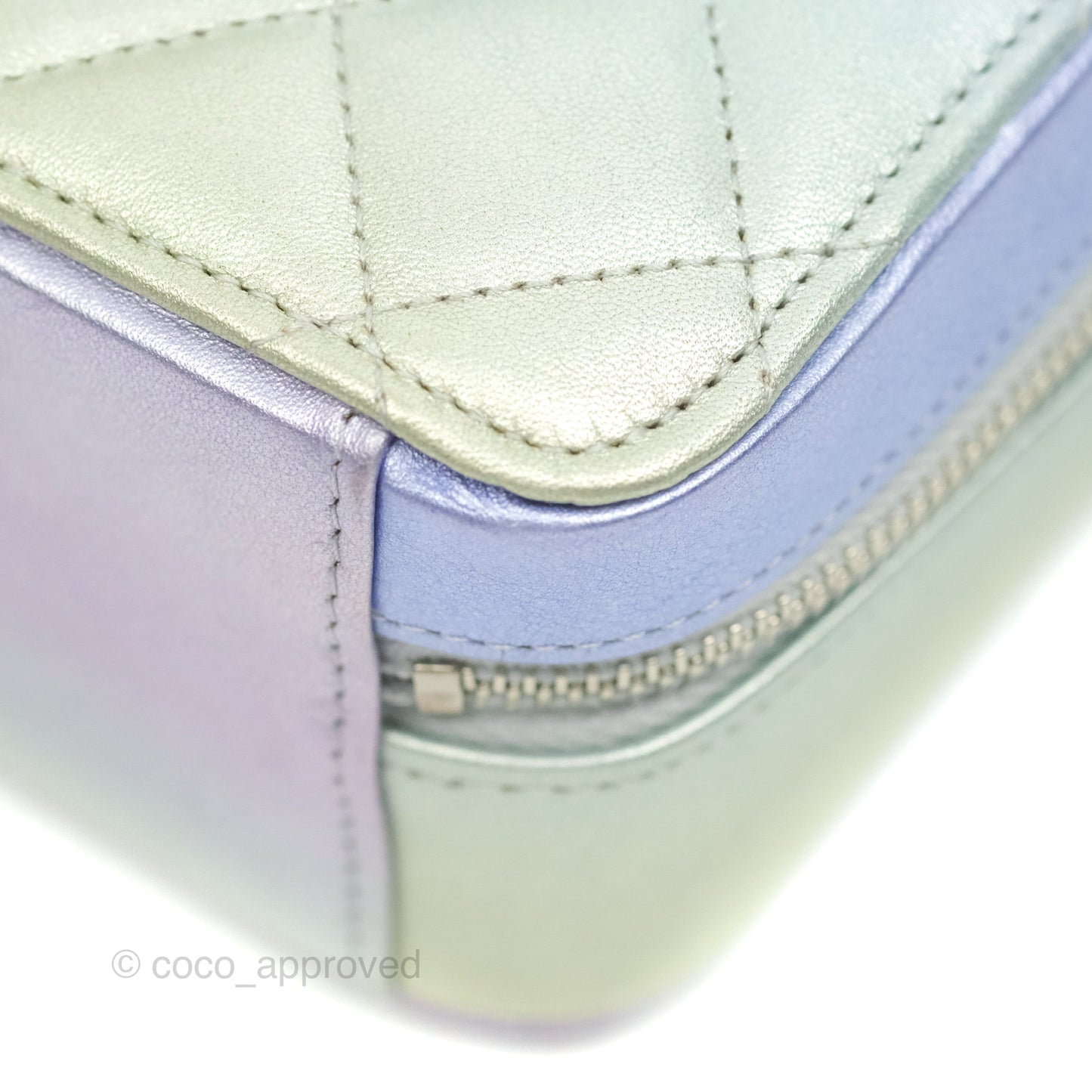Chanel Gradient Metallic Calfskin Quilted Camera Bag Silver Hardware