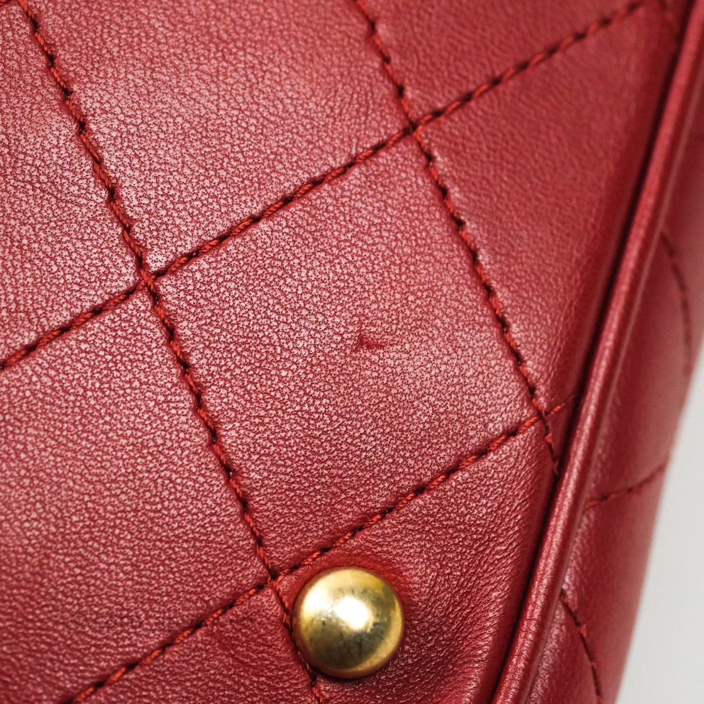 Chanel Egyptian Amulet Drawstring Bag Red Calfskin Stitched
