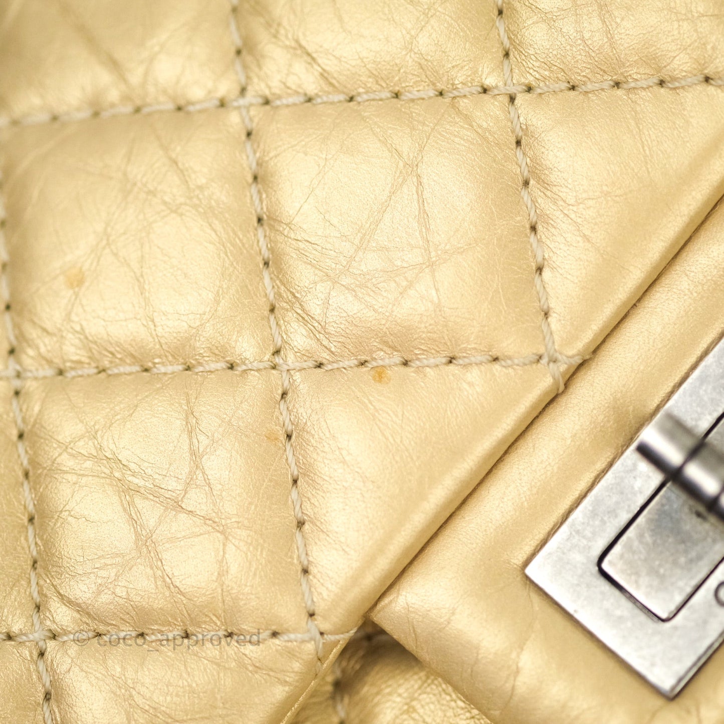 Chanel Mini Reissue 224 Gold Aged Calfskin Ruthenium Hardware