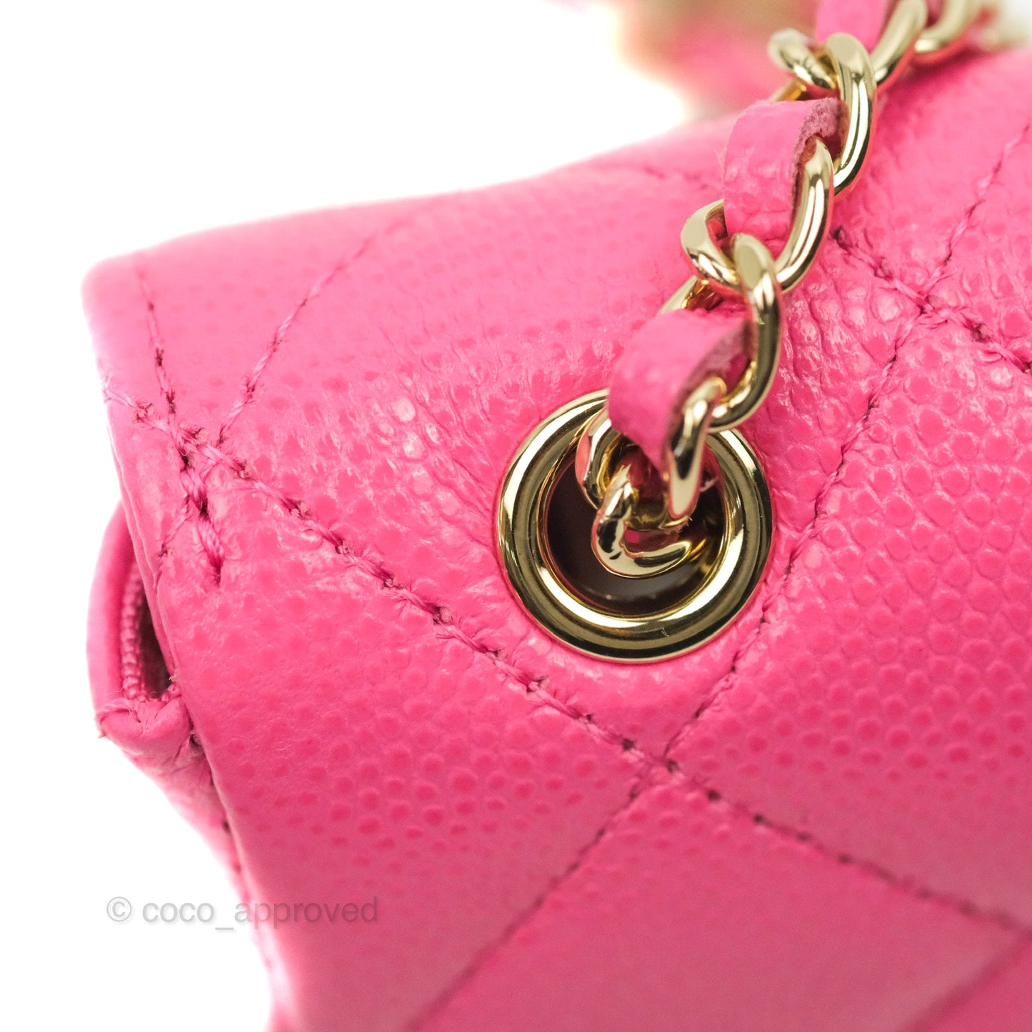 Chanel Classic Quilted Belt Bag Pink Caviar Gold Hardware