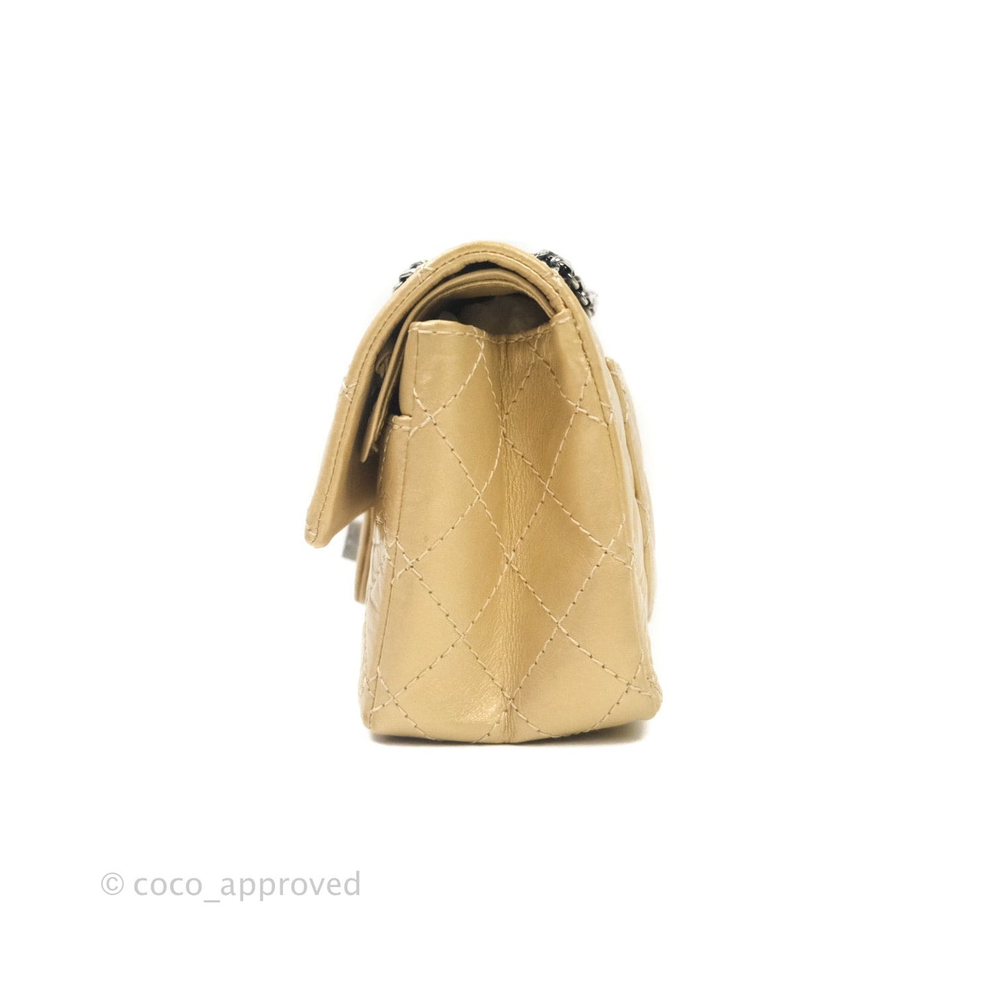 Chanel Mini Reissue 224 Gold Aged Calfskin Ruthenium Hardware