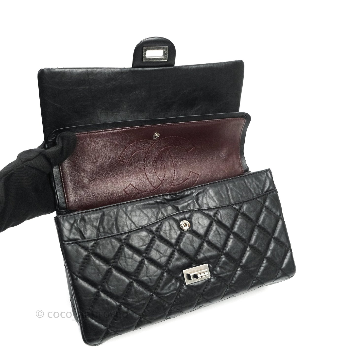 Chanel Reissue Quilted Aged Calfskin Black Ruthenium Hardware 226