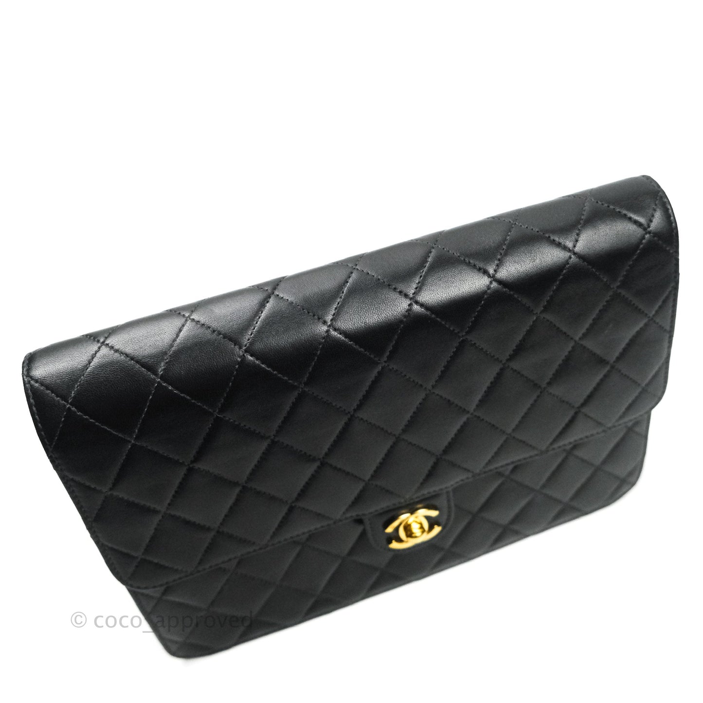 Chanel Vintage Single Flap Black Lambskin Gold Hardware