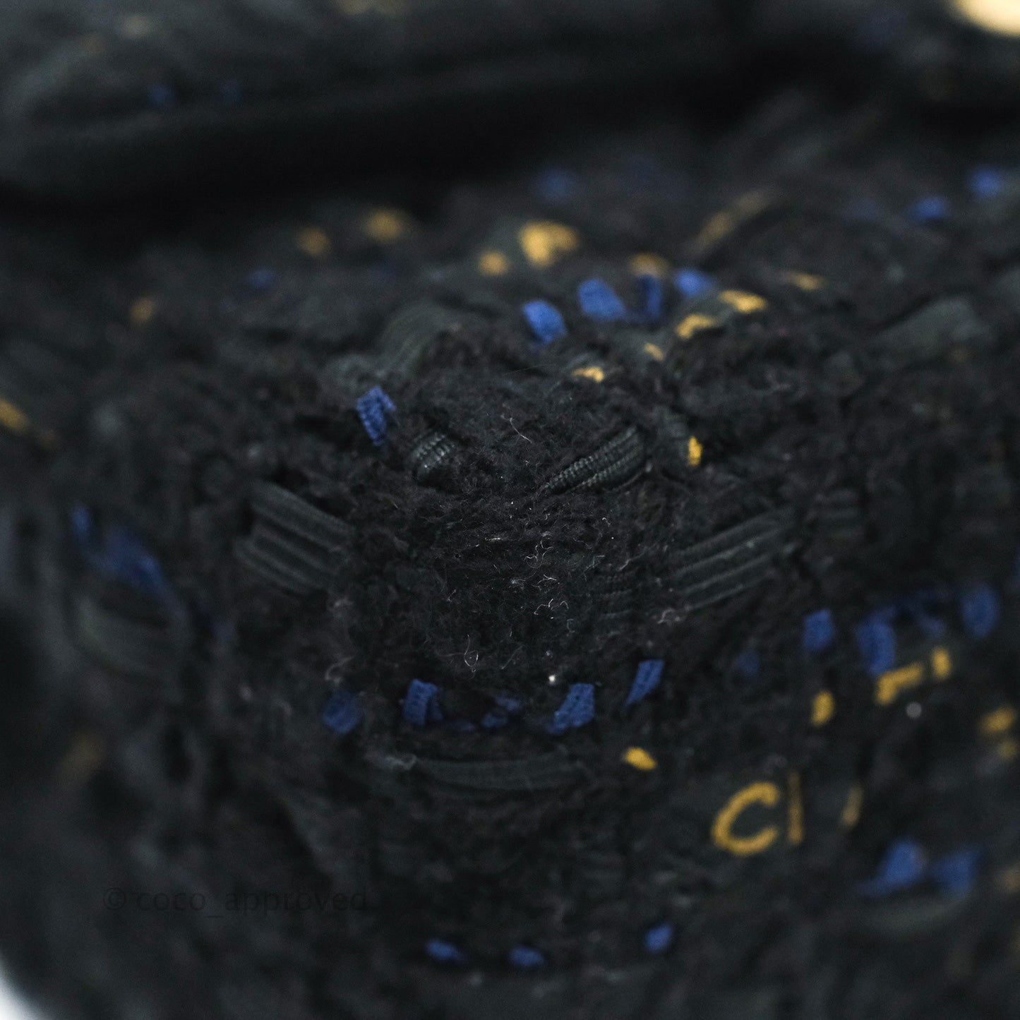 Chanel Mini Reissue 224 Black Navy Tweed Gold Hardware