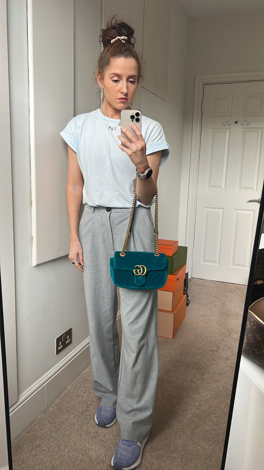 Luxury Gucci GG Mini Velvet Marmont Mini Shoulder Bag