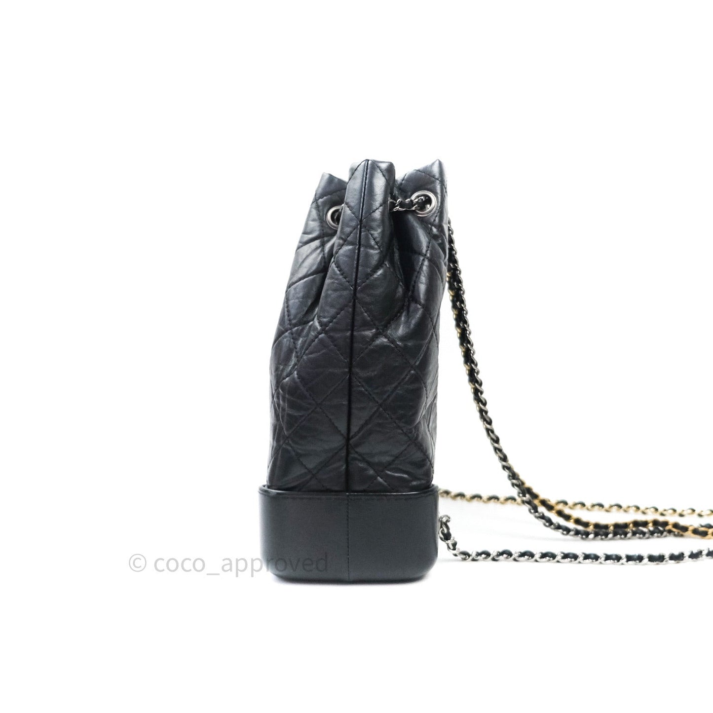 Chanel Gabrielle Backpack Black Aged Calfskin Medium Black
