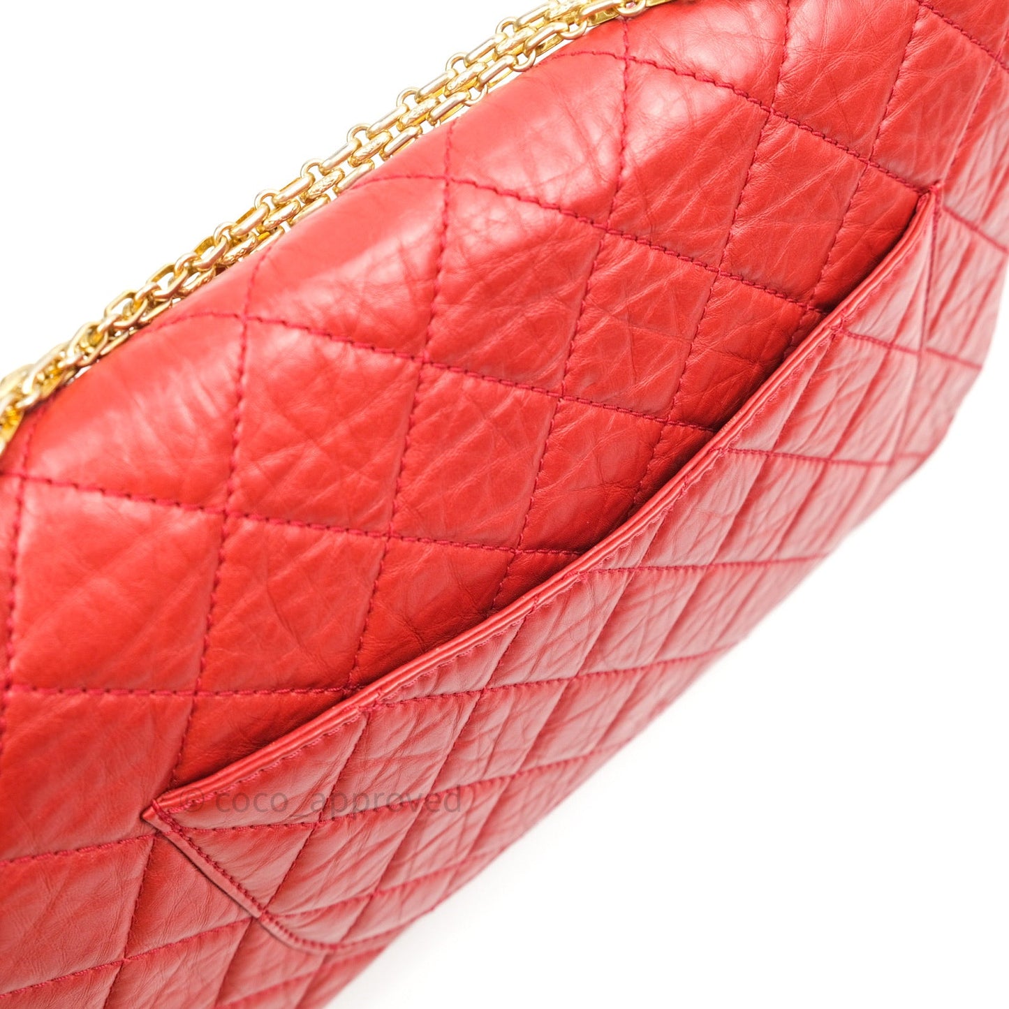 Chanel Reissue Quilted Aged Calfskin Coral Red Ruthenium Hardware 227