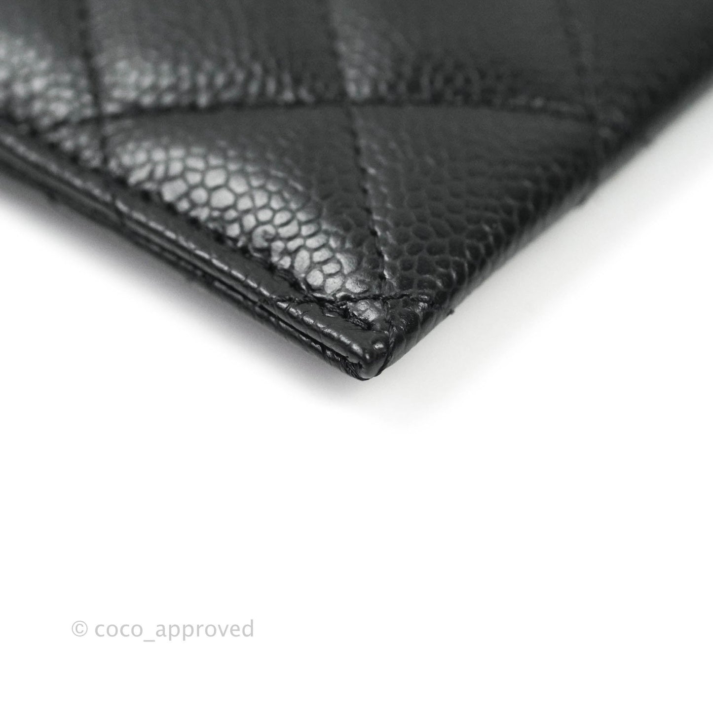Chanel Black Classic Caviar Flat Card Holder Gold Hardware
