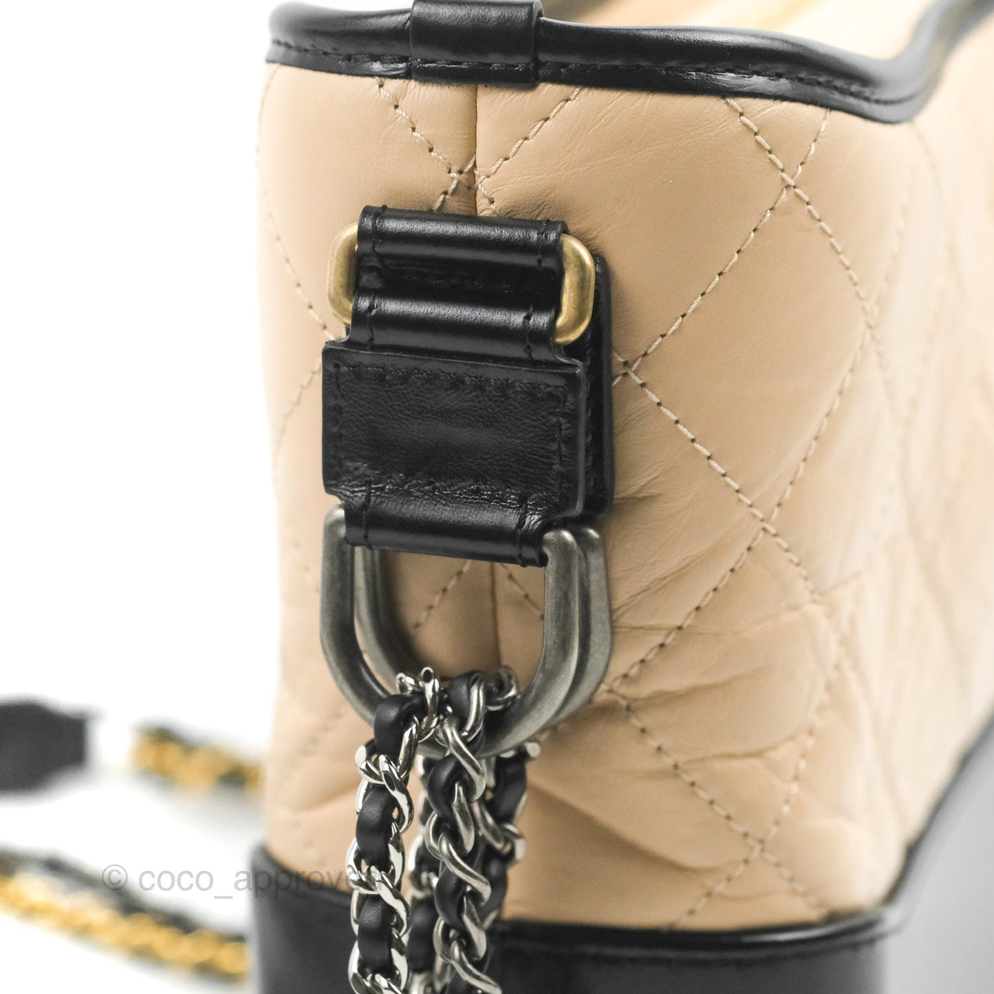 Chanel New Medium Gabrielle Hobo Beige/Black Aged Calfskin