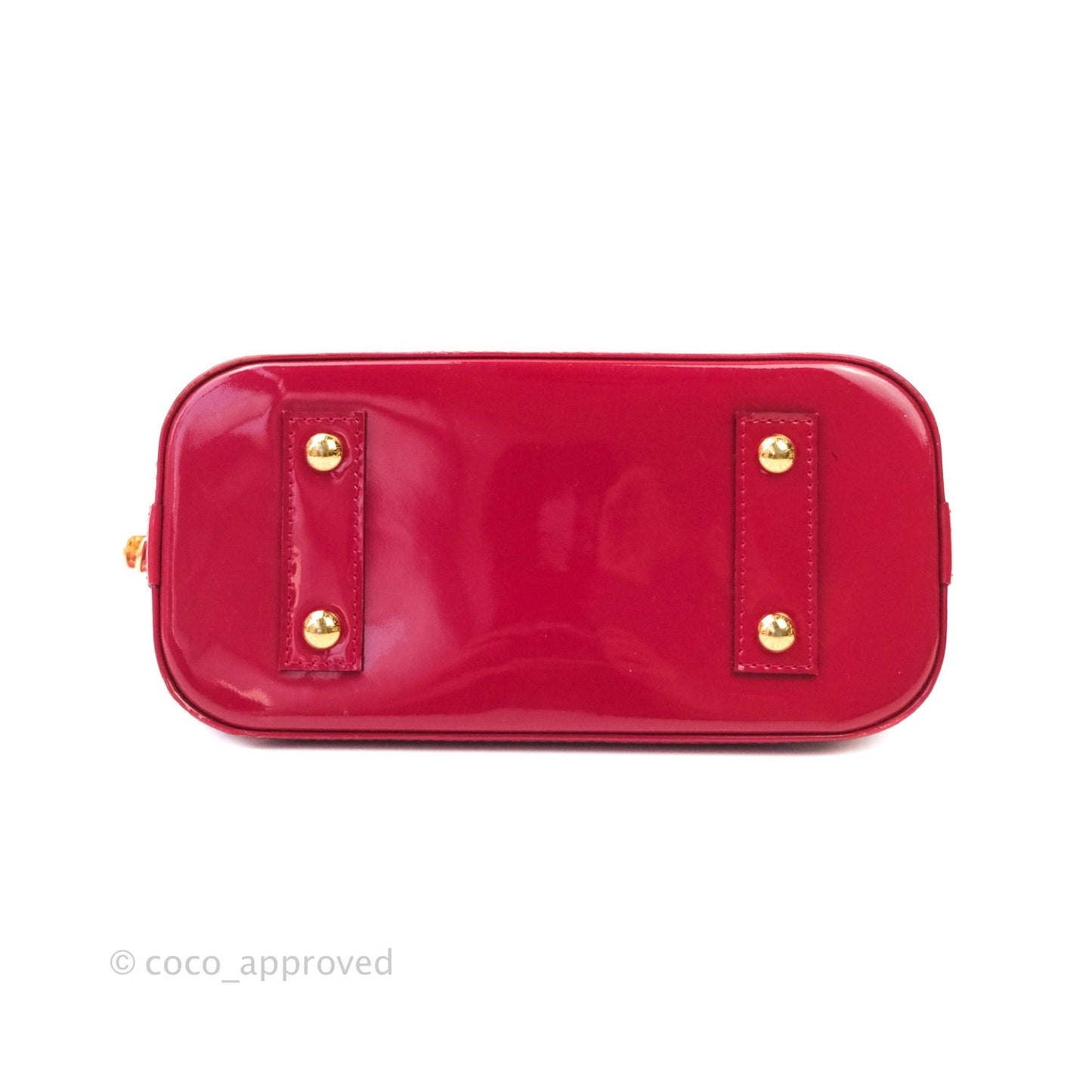 Louis Vuitton Alma BB Red Patent Leather Gold Hardware