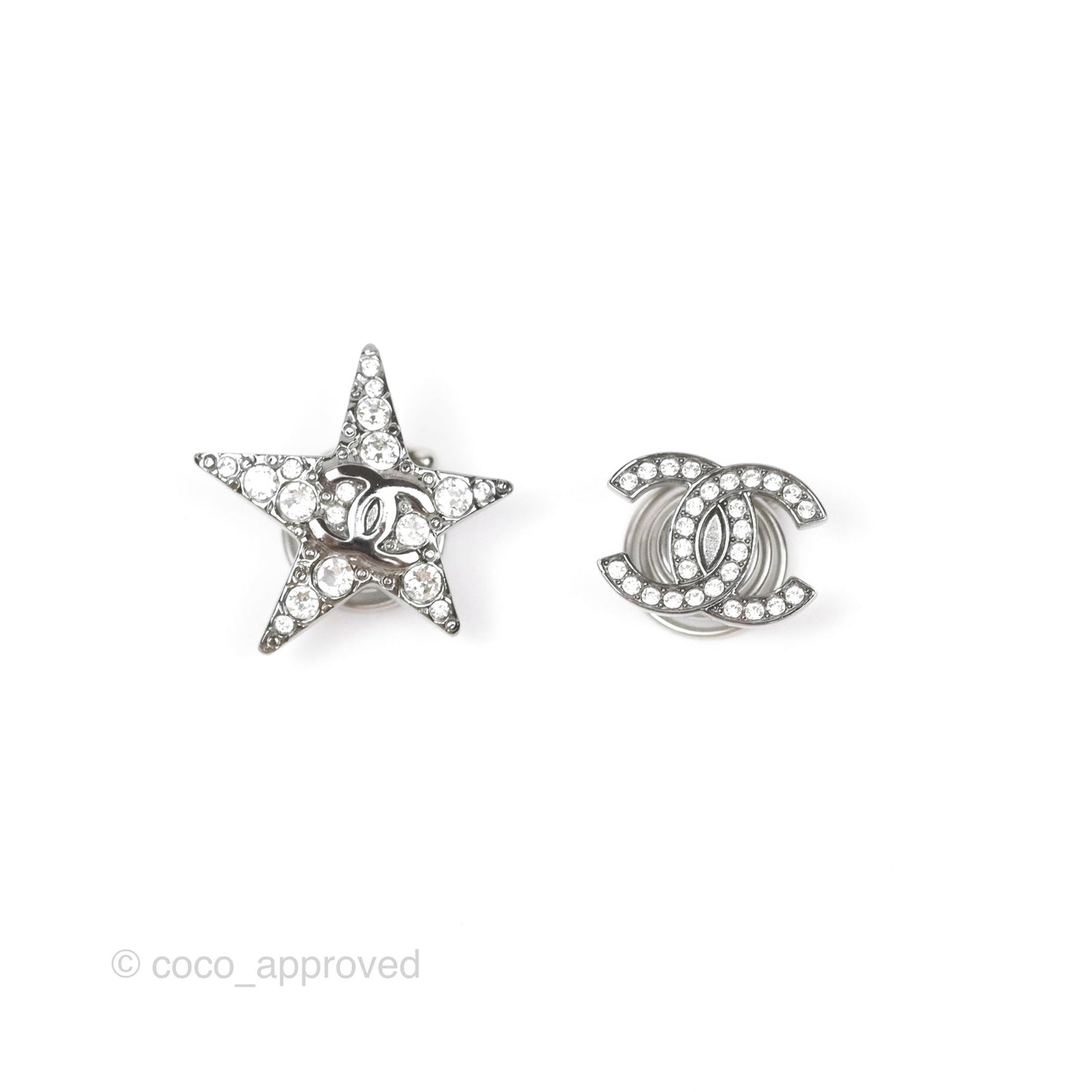 Chanel CC Crystal Star Hair Accessories Gun Metal 22C