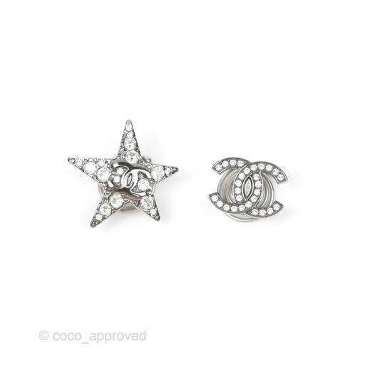 Chanel CC Crystal Star Hair Accessories Gun Metal 22C