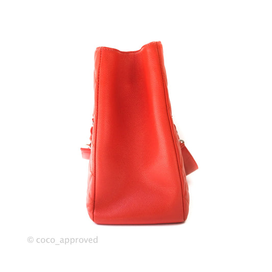 Chanel XL Grand Shopping Tote GST Red Caviar Silver Hardware