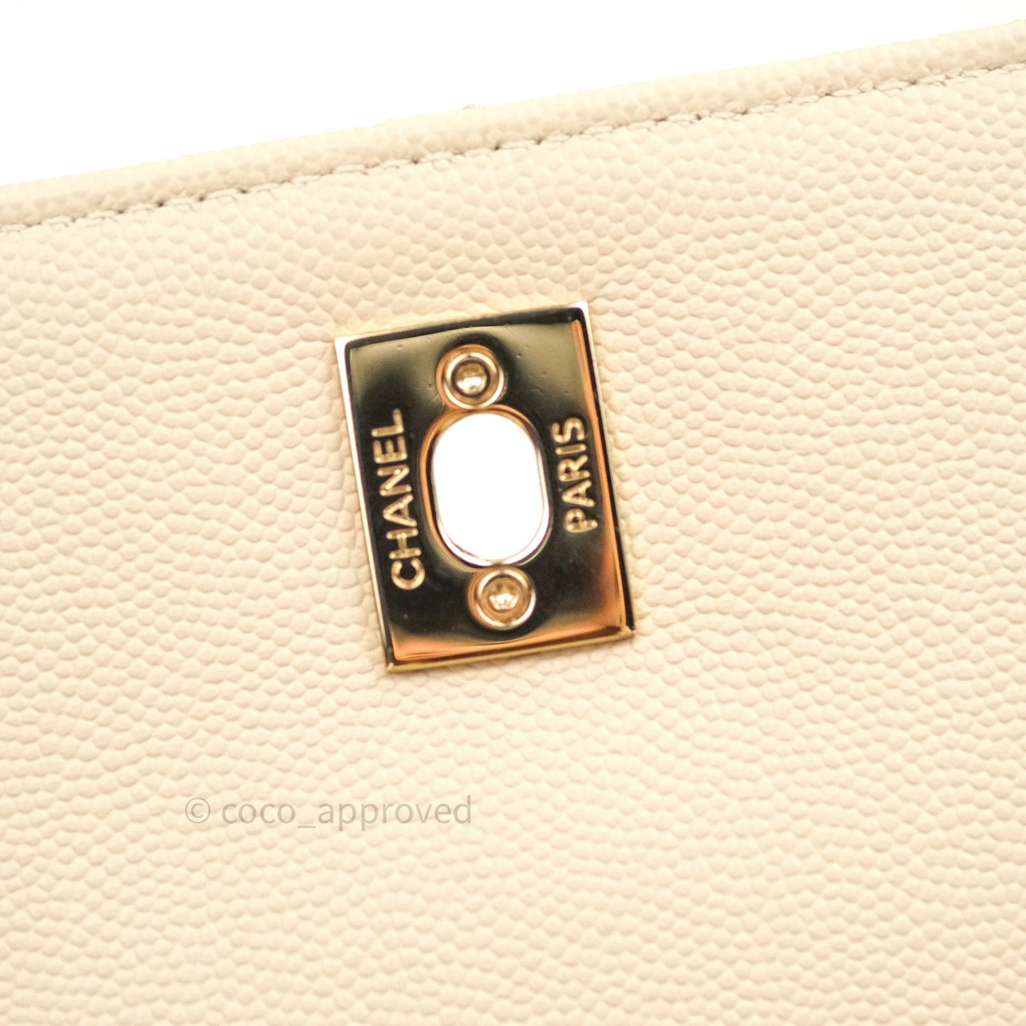 Chanel Quilted Medium Business Affinity Flap Beige Caviar Light Gold Hardware