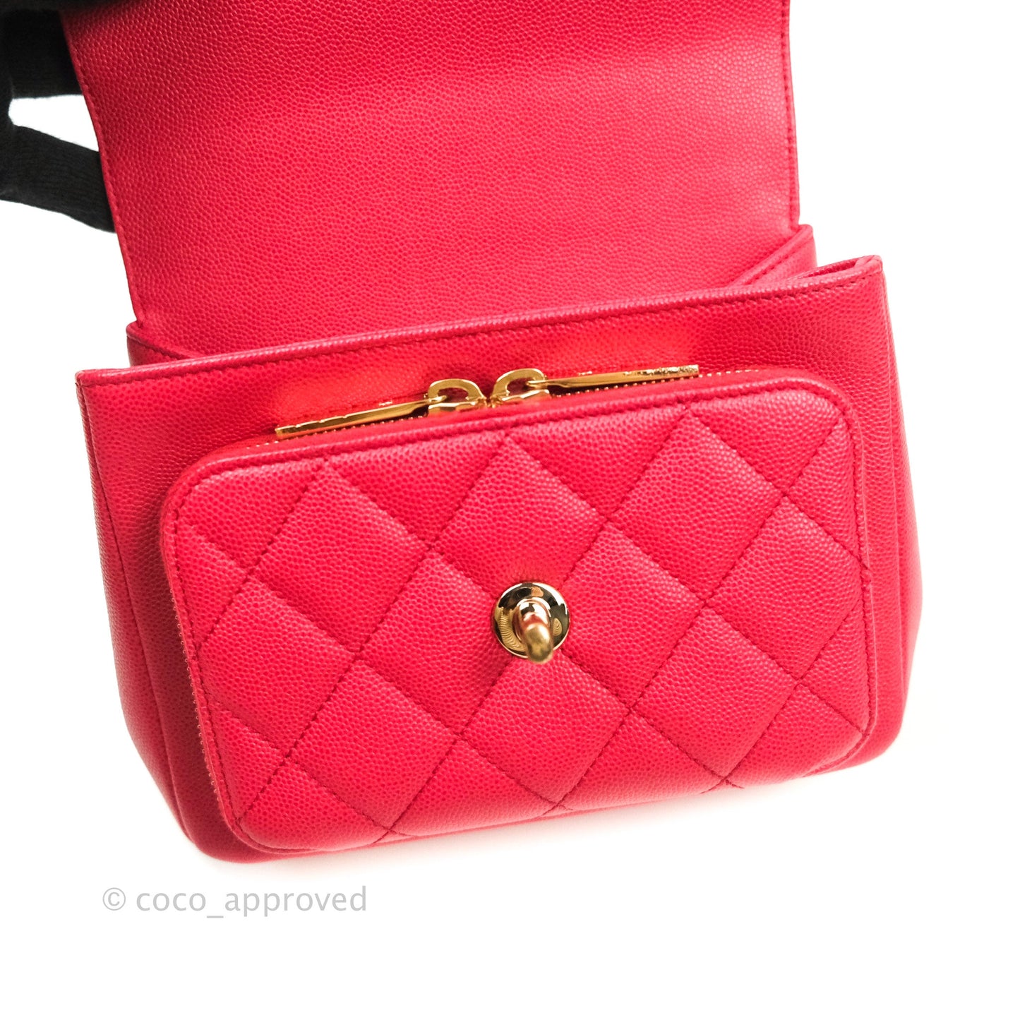 Chanel Quilted Small Business Affinity Flap Rosy Red Caviar Gold Hardware
