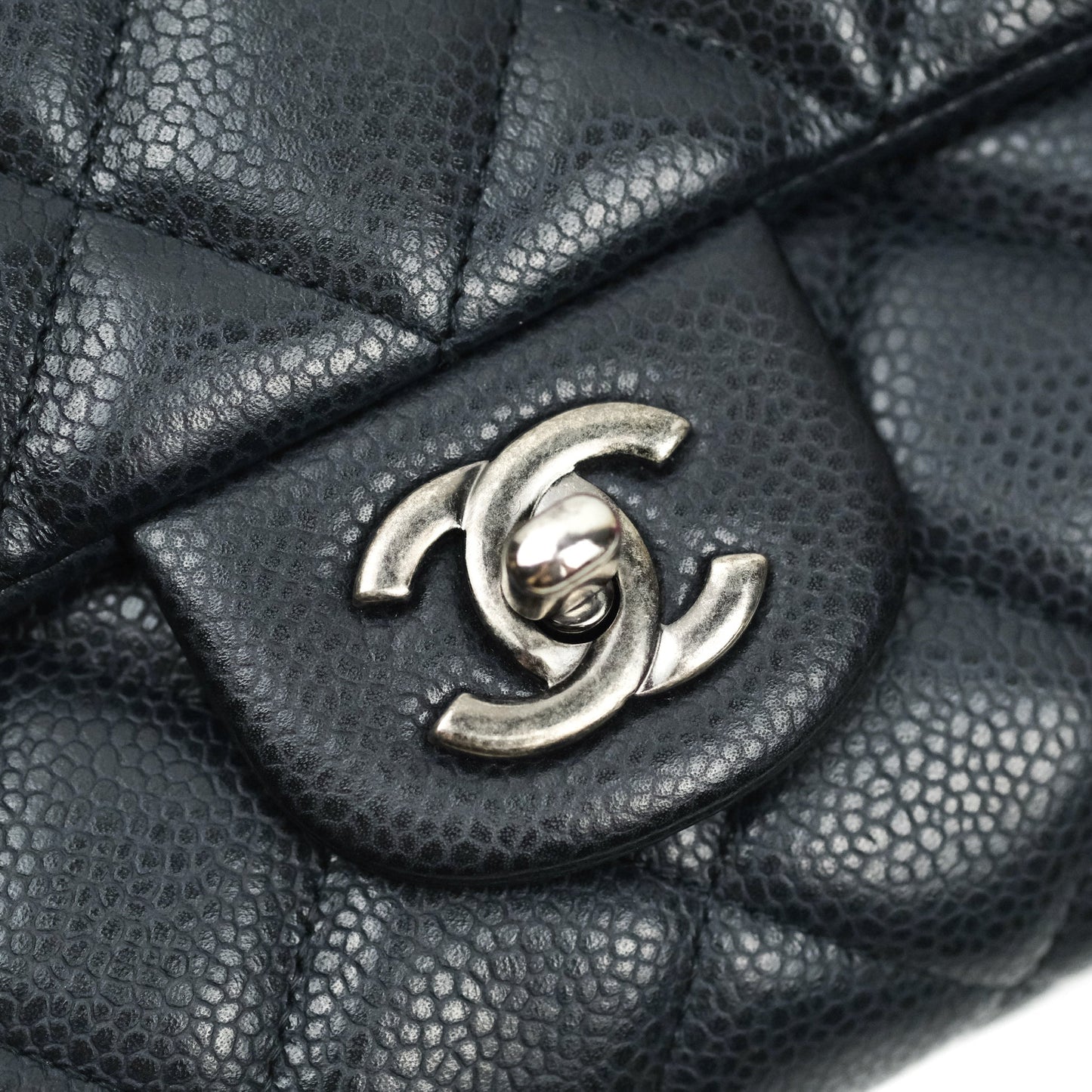 Chanel Quilted Clutch with Chain Dark Navy Ruthenium Hardware