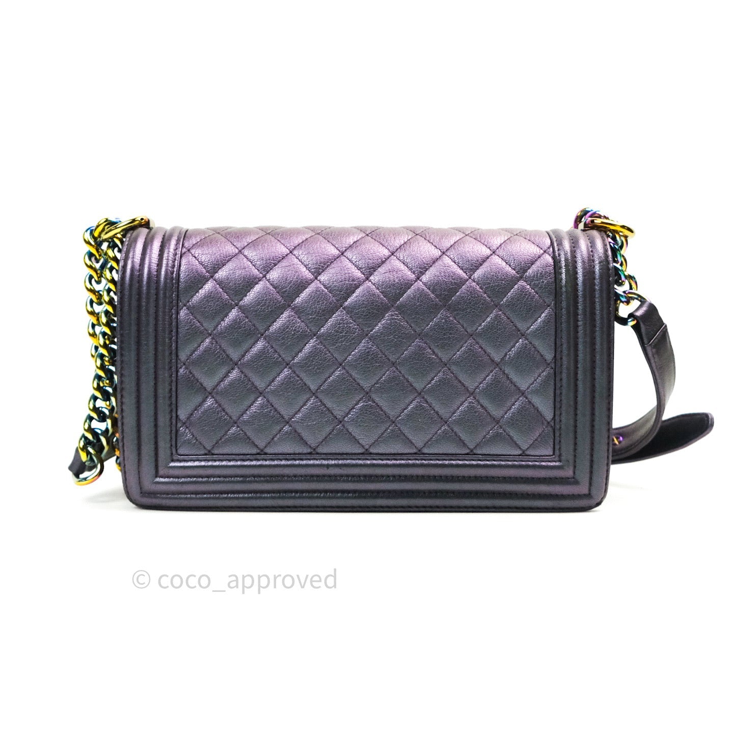Chanel Purple Mermaid Iridescent Medium Calfskin Boy Bag