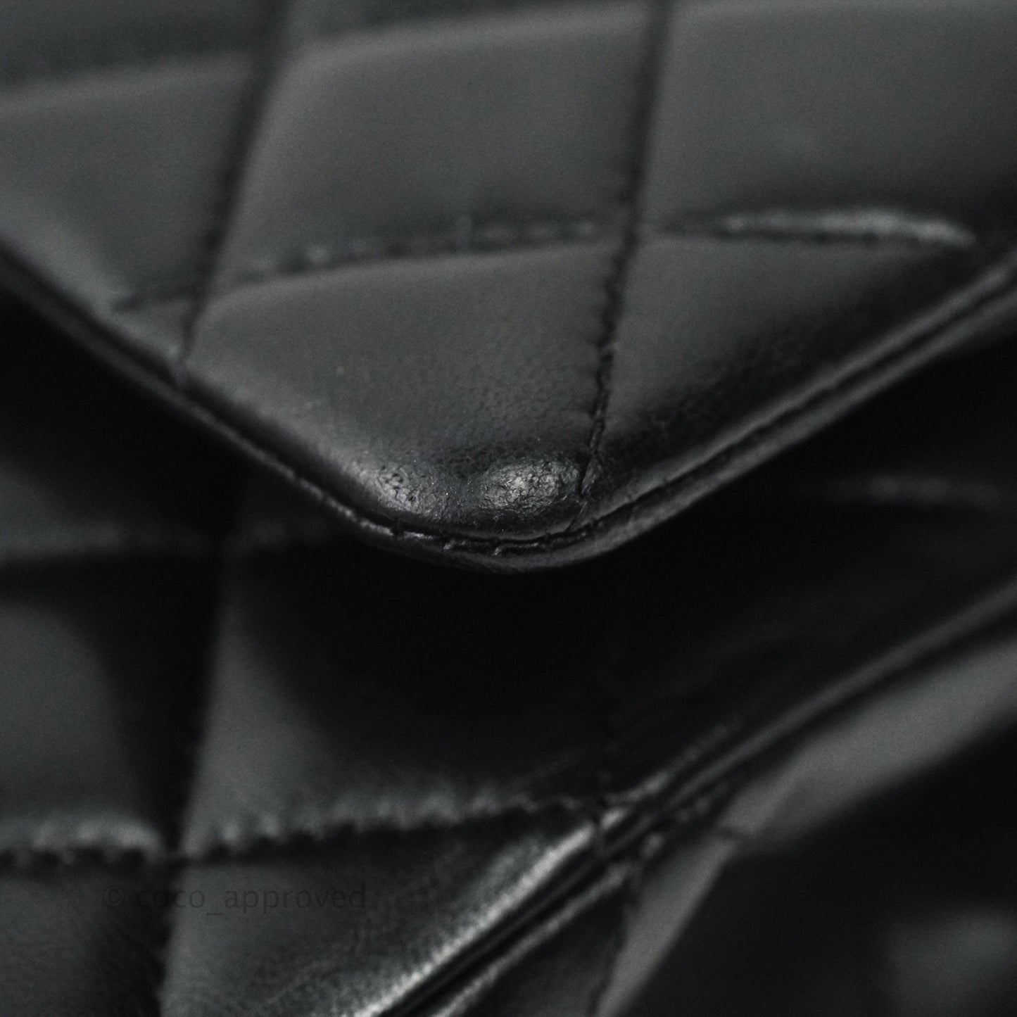 Chanel Classic M/L Medium Double Flap Bag Black Lambskin Gold Hardware