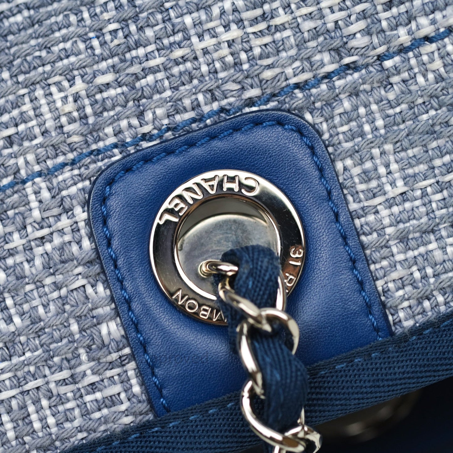Chanel Canvas Deauville Medium Tote Blue