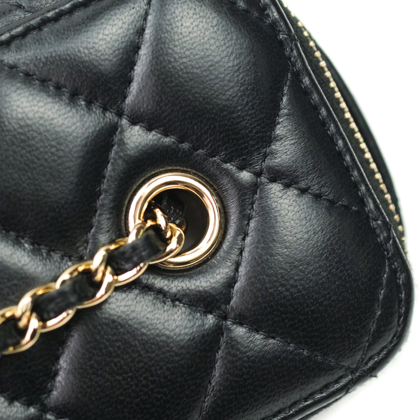 Chanel Vanity with Classic Chain in Black Lambskin Gold Hardware