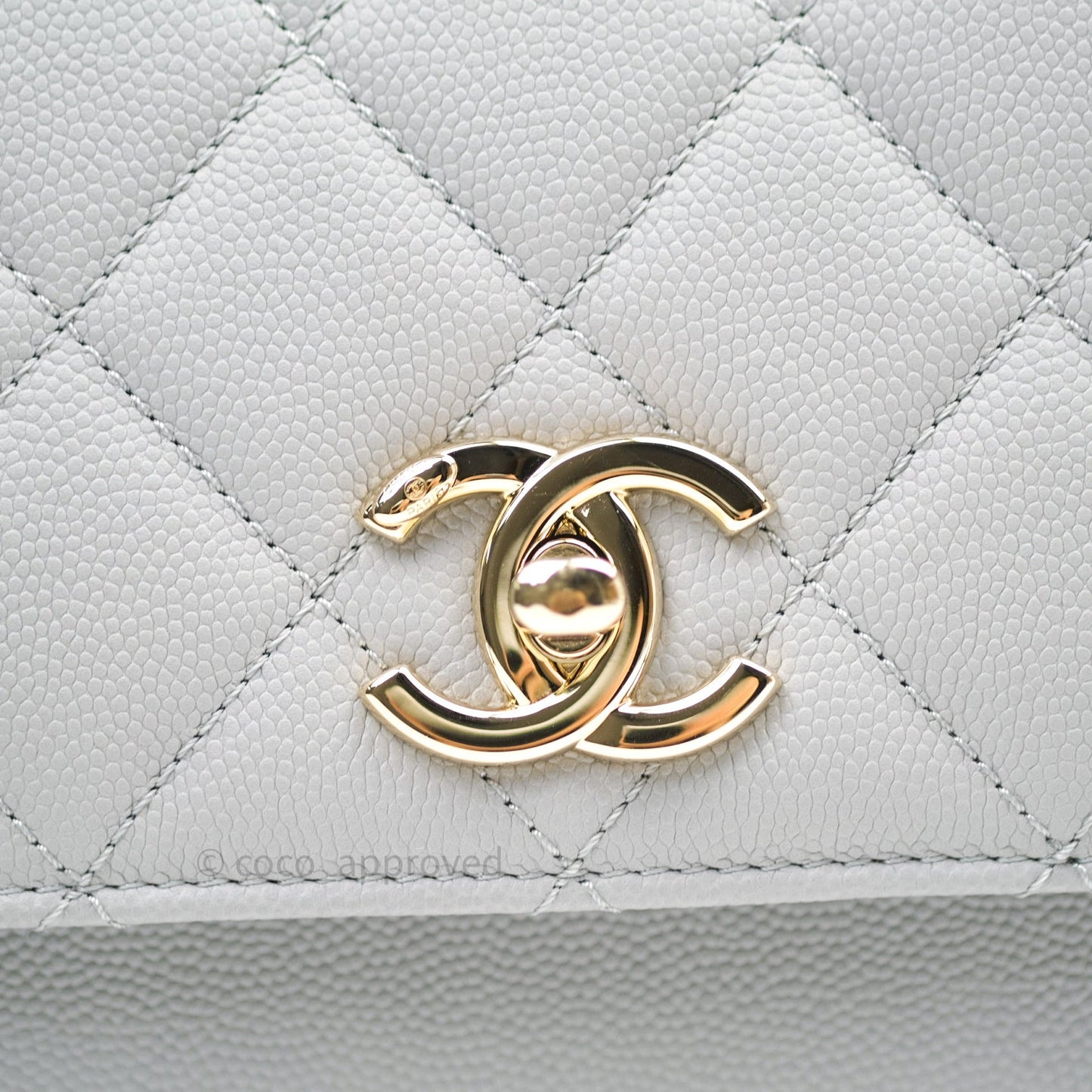 Chanel Quilted Small Business Affinity Flap Grey Caviar Light Gold Hardware