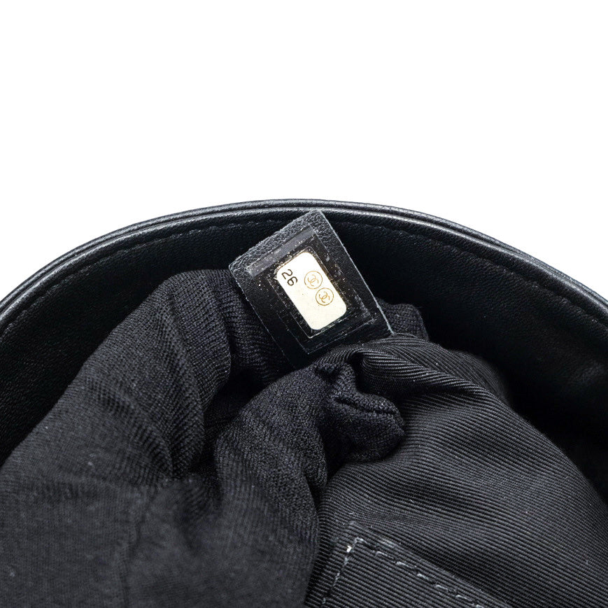 Chanel Chic Bucket Bag Black Lambskin Chevron Quilted With Handle