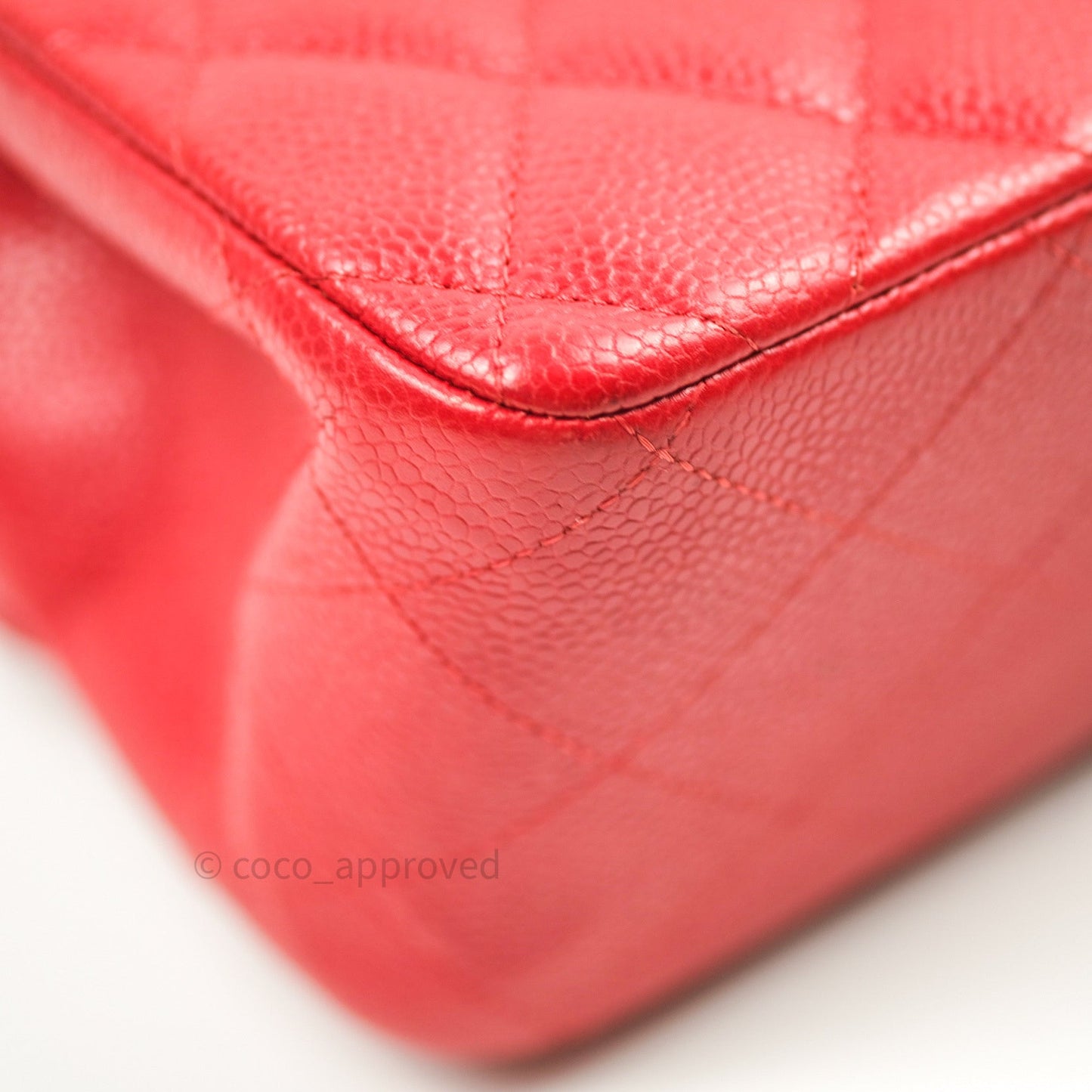 Chanel Jumbo Double Flap Red Caviar Silver Hardware⁣⁣