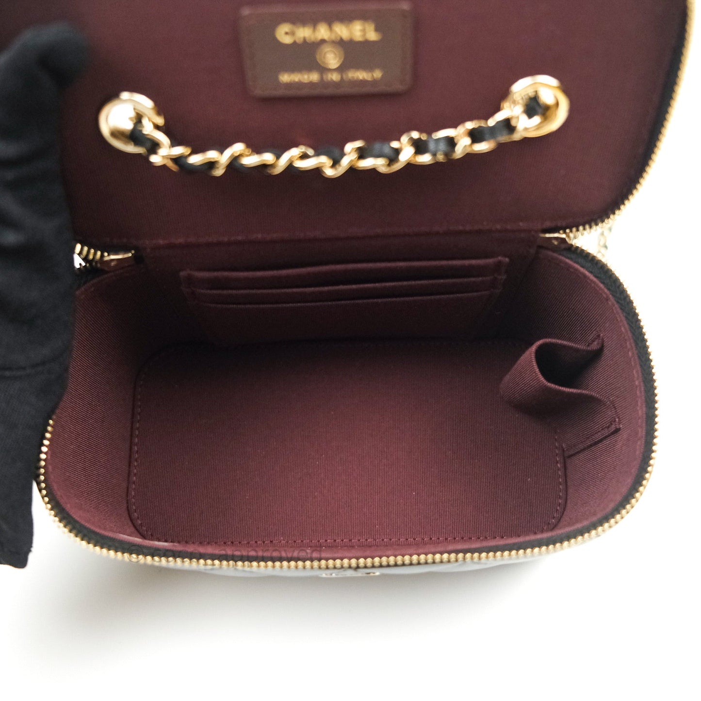 Chanel Vanity Rectangular Classic Black Lambskin Gold Hardware