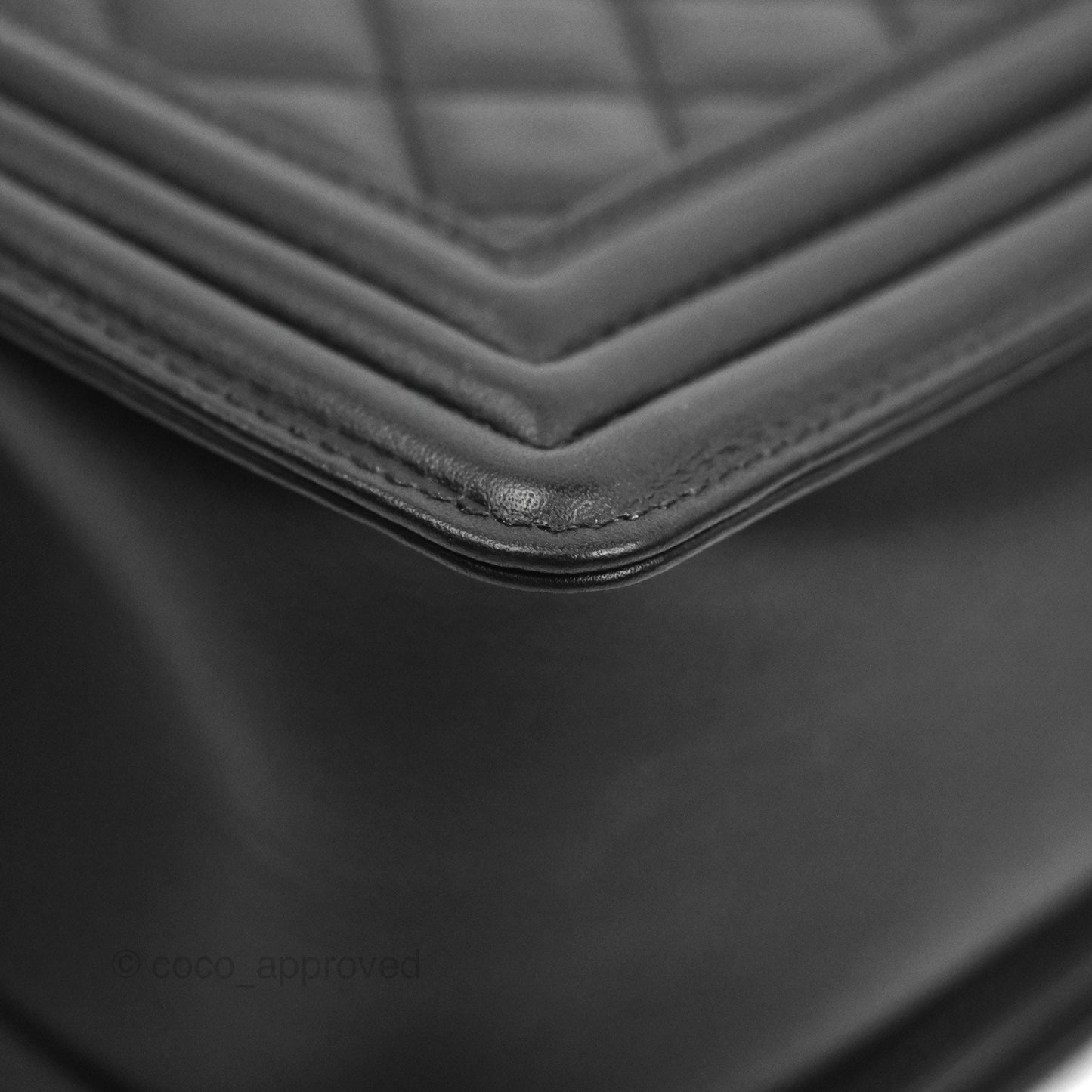 Chanel Quilted Medium Boy Black Calfskin Ruthenium Hardware