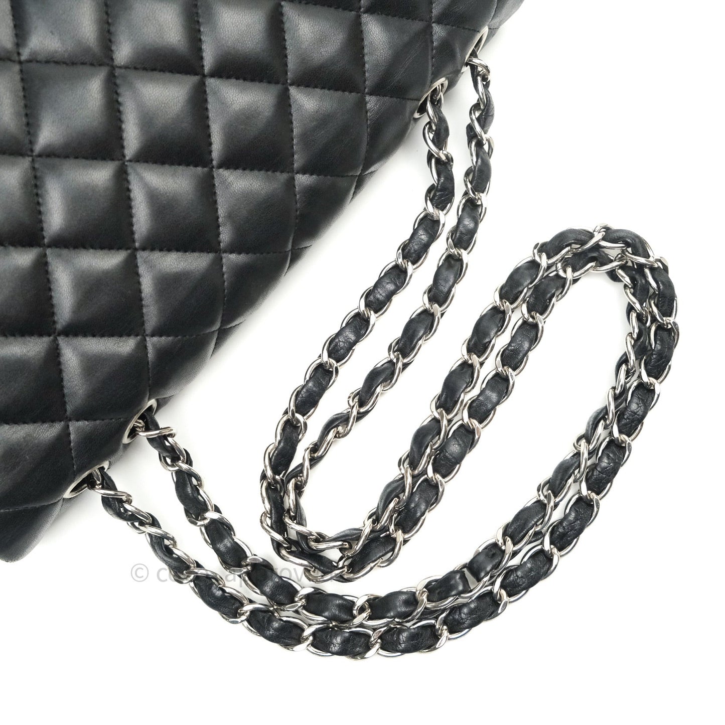 Chanel Jumbo Single Flap Black Lambskin Silver Hardware⁣⁣