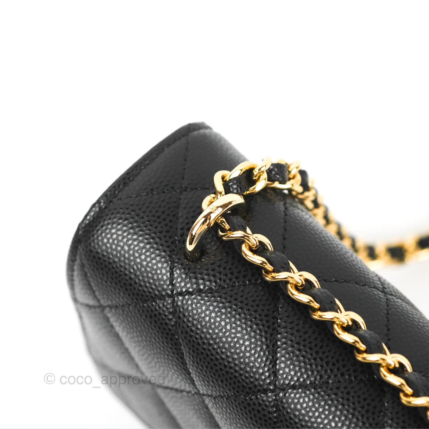 Chanel WOC Bag Charm Black Caviar Gold Hardware