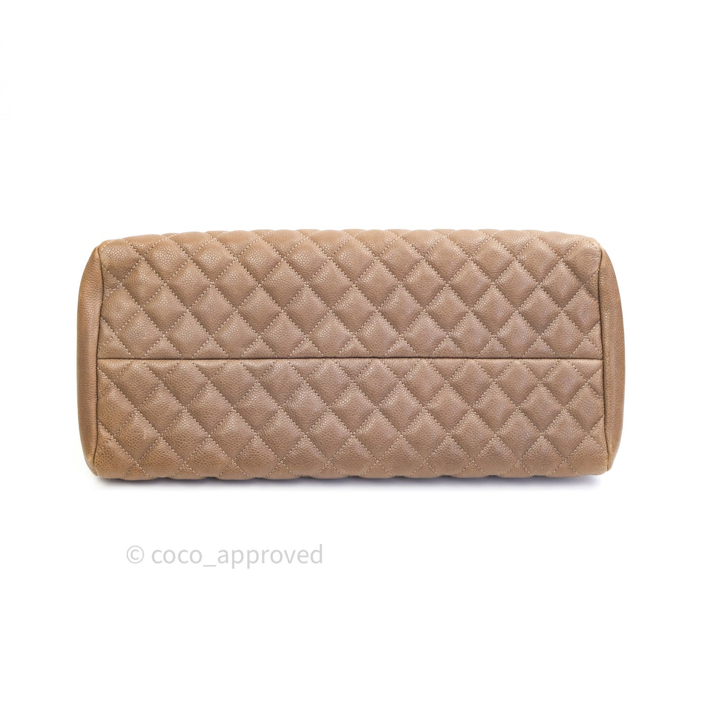 Chanel Mademoiselle Bowling Medium Light Brown Caviar Leather Silver Hardware