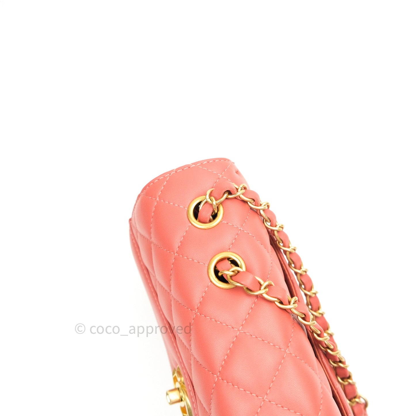 Chanel Coco Vintage Flap Bag Peachy Beige Lambskin Gold Hardware 18C
