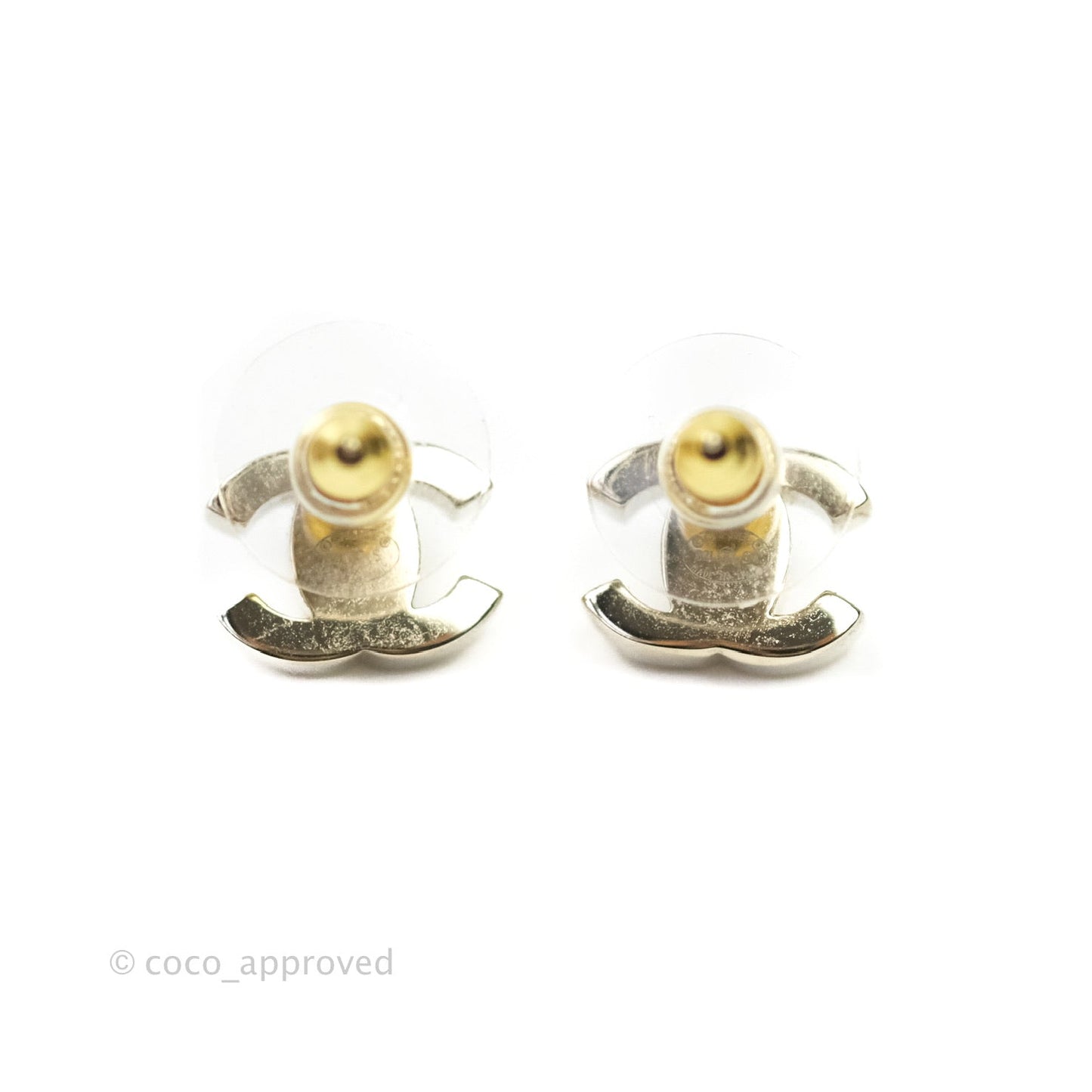 Chanel CC Earrings Gold Tone Turn Lock 21S